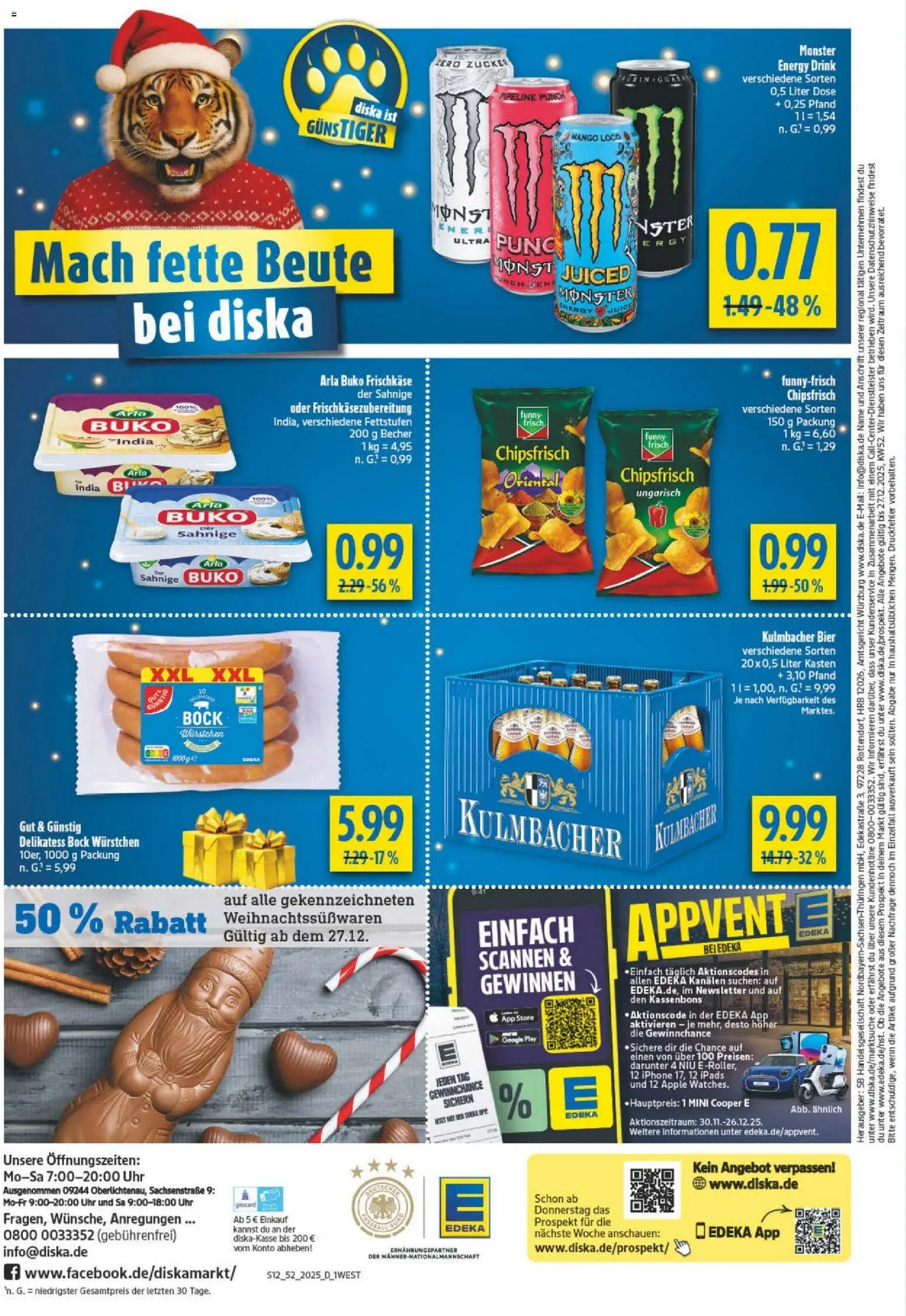 Diska - Diska Angebote Bayern KW52 – gültig ab 22.12.2025 | Seite: 12 | Produkte: Energy, Iphone, Monster, Zucker