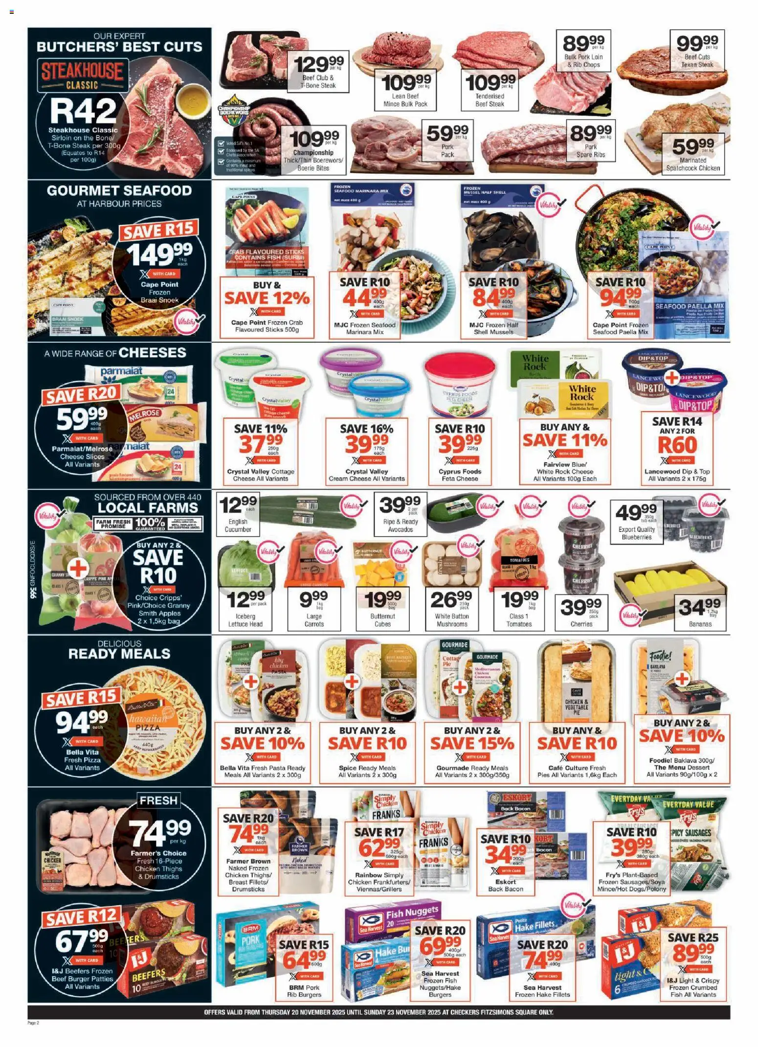 New Checkers catalogue – valid from 20.11.2025 | Page: 2 | Products: Chicken, Fish, Pasta, Spices