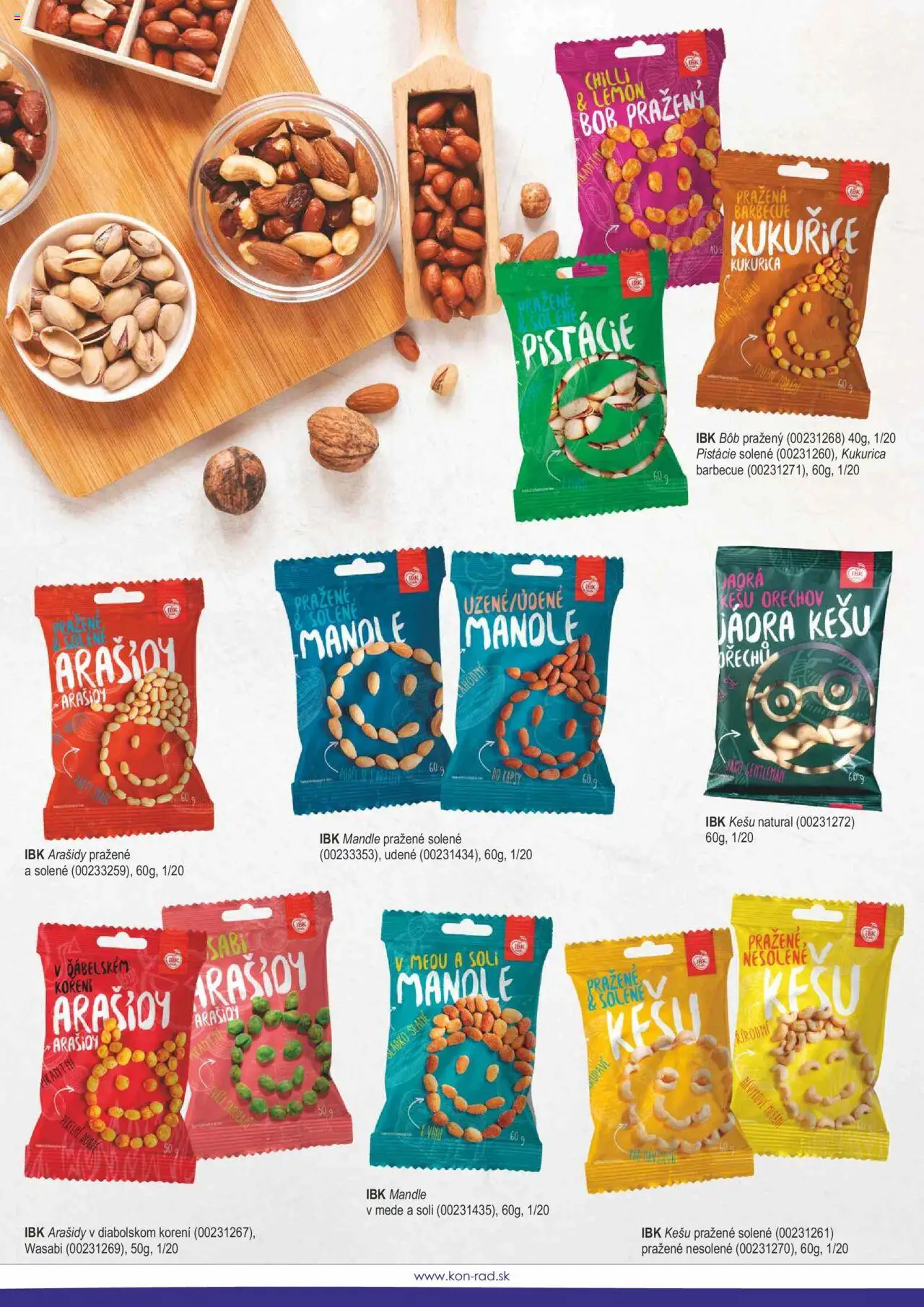 Nové KON - RAD akcie – leták je platný od 01.05.2025 | Strana: 58 | Produkty: Kukurica, Arašidy, Pistácie, Mandle