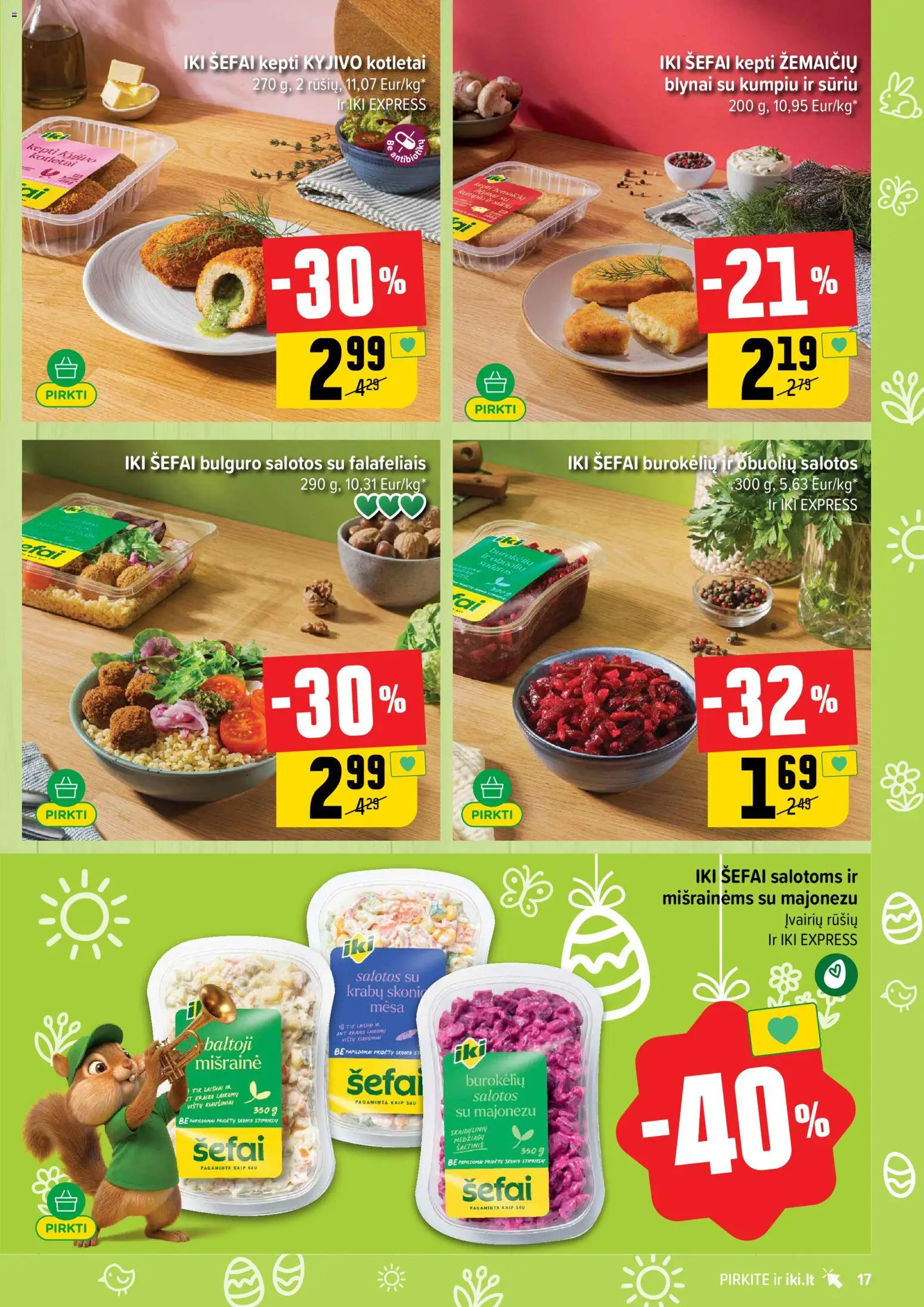 IKI akcijos nuo 23.03.2026 | Puslapis: 17 | Prekių: Salotos, Kiaušiniai