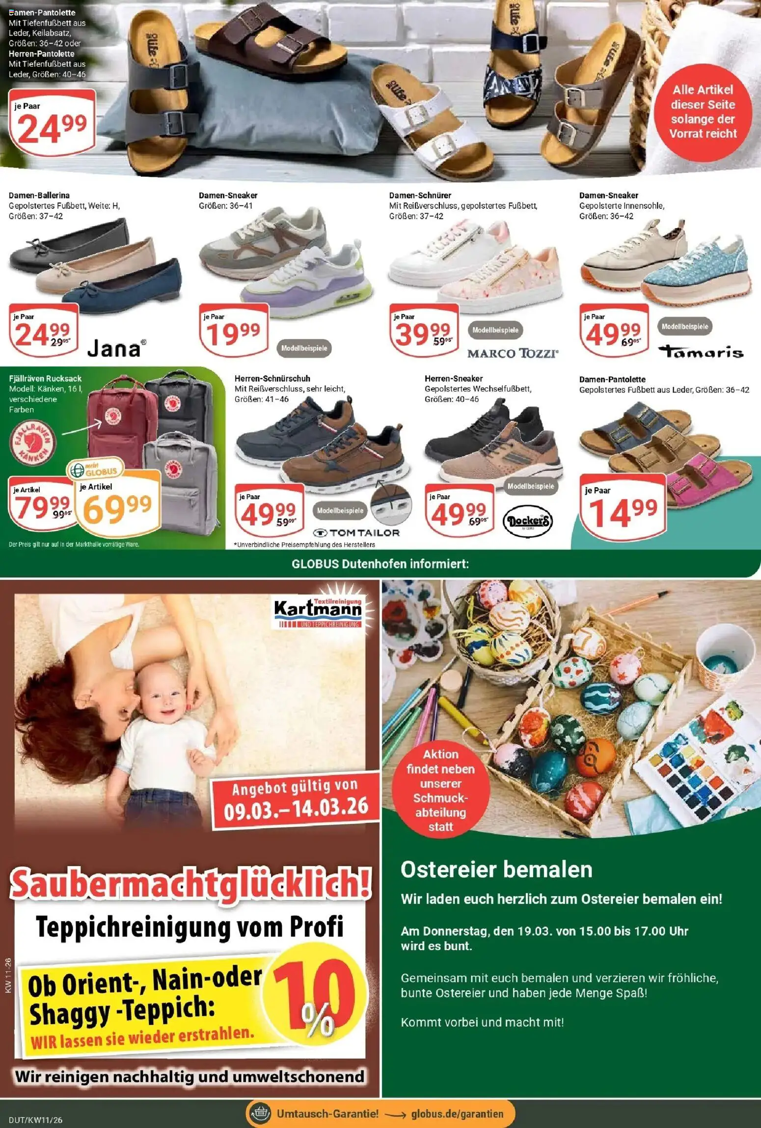 Globus prospekt Wetzlar-Dutenhofen	 – gültig ab 09.03.2026 | Seite: 24 | Produkte: Teppich, Rucksack, Uhr