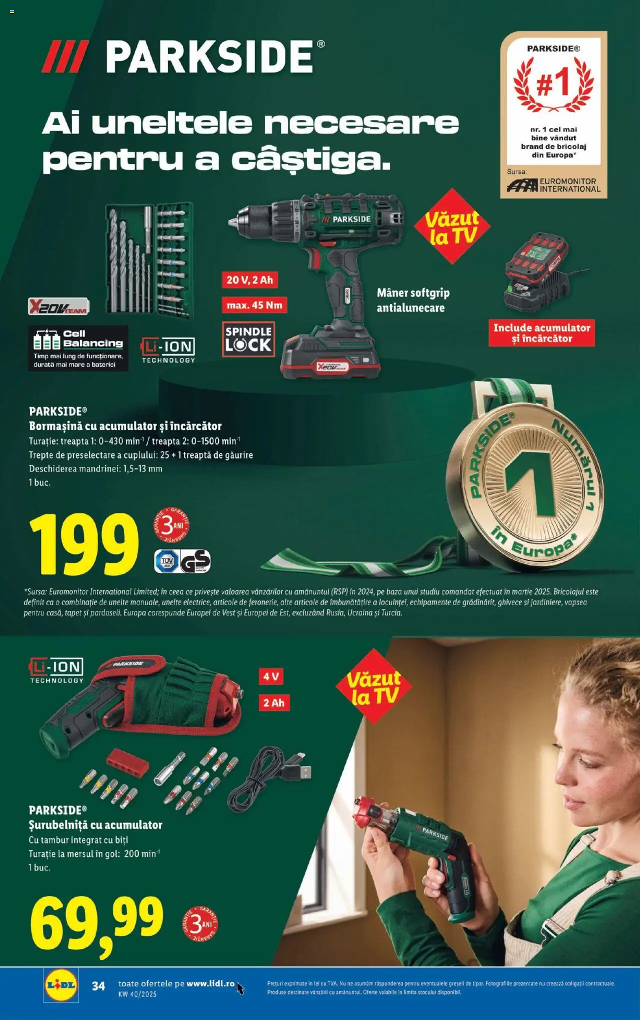 Noul catalog Lidl – valabil de la 29.09.2025 | Pagină: 34 | Produse: Încărcător, Vopsea, Mâner, Tapet