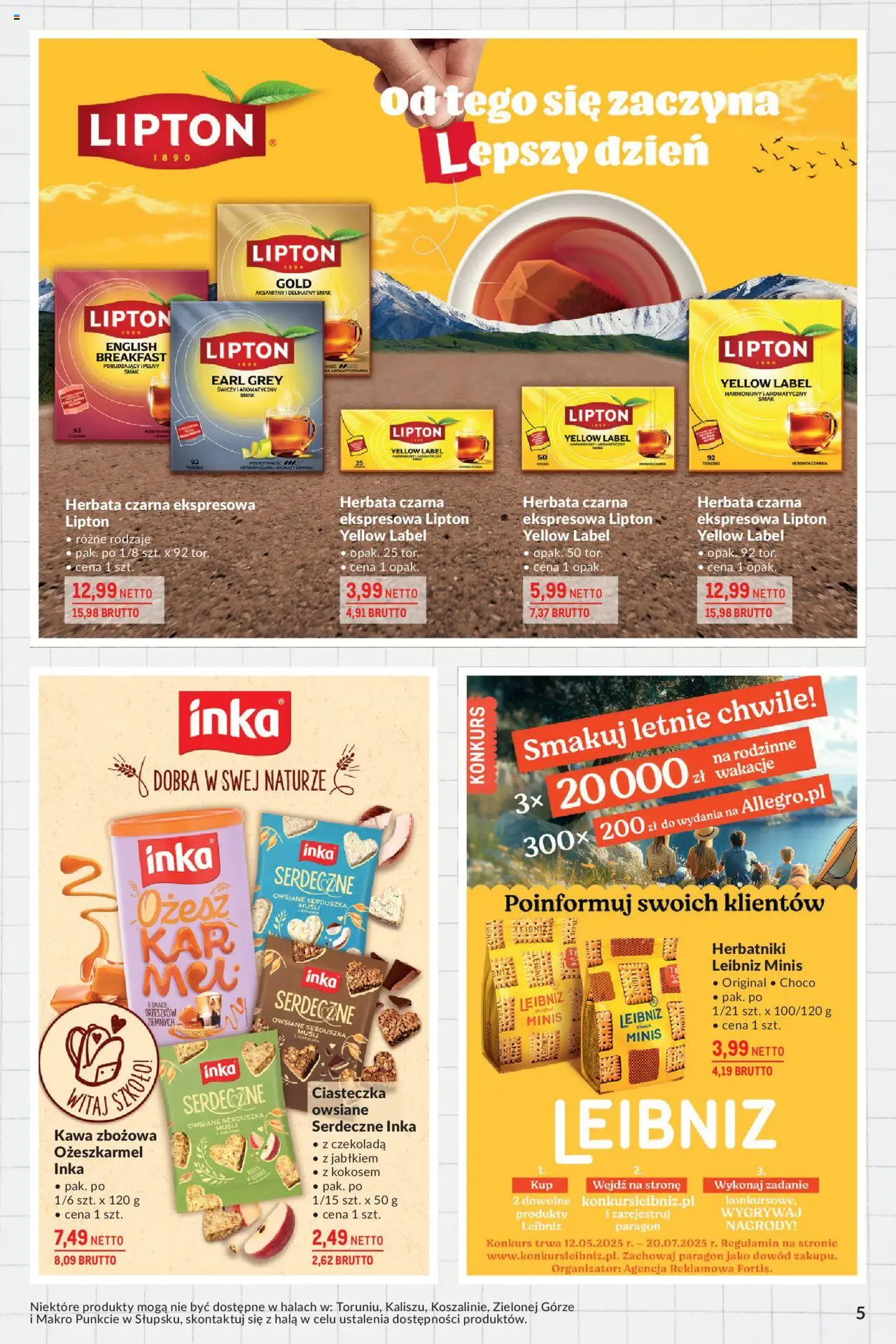 Makro Gazetka - Katalog Back to School od 19.08.2025 | Strona: 5 | Produkty: Herbatniki, Kawa, Musli, Herbata