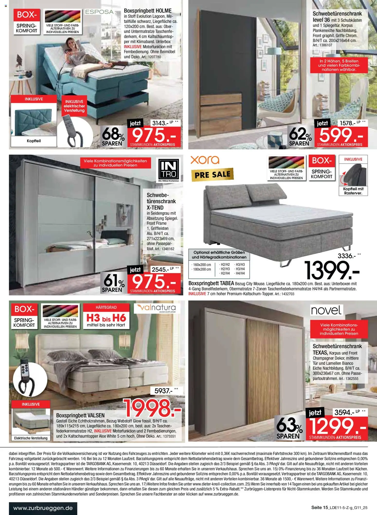 Zurbrüggen - Black Friday – gültig ab 08.11.2025 | Seite: 17 | Produkte: Schwebetürenschrank, Boxspringbett, Box, Tür