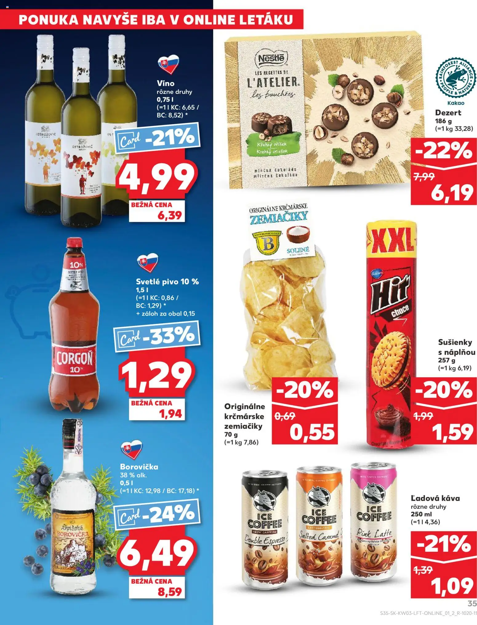 Nové Kaufland akcie – leták je platný od 15.01.2026 | Strana: 35 | Produkty: Pivo, Káva, Víno, Kakao
