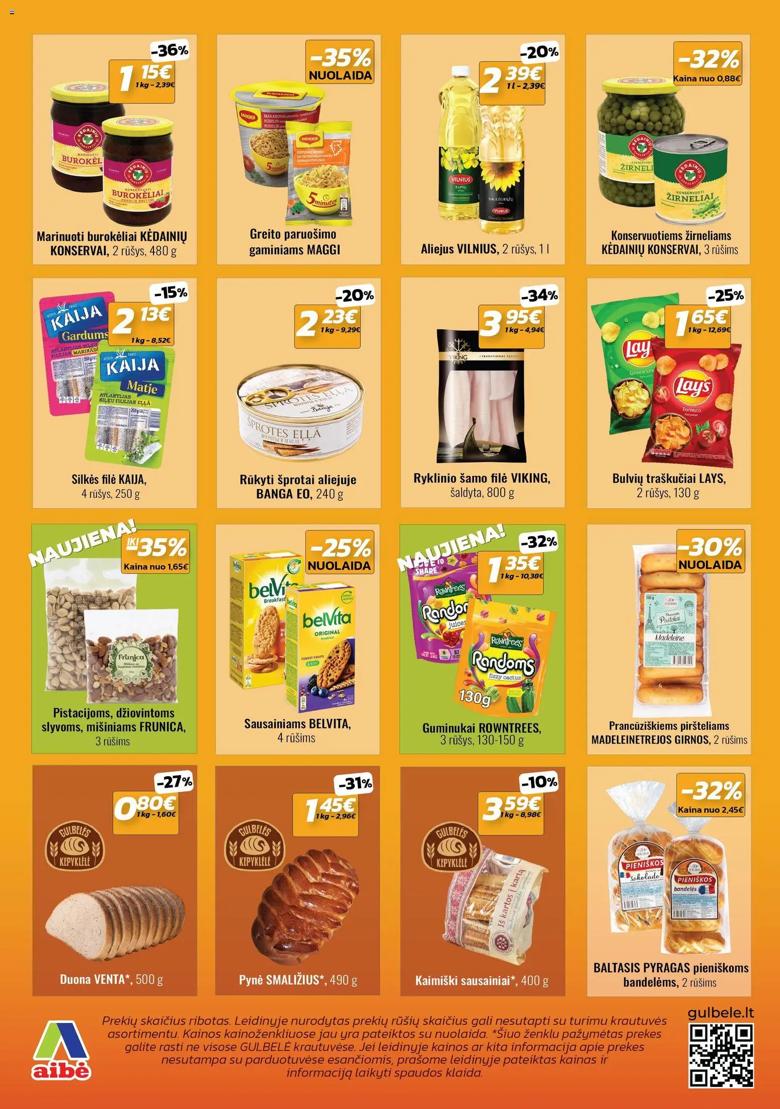 Gulbele akcijos nuo 12.03.2026 | Puslapis: 3 | Prekių: Pyragas, Aliejus, Duona, Traškučiai