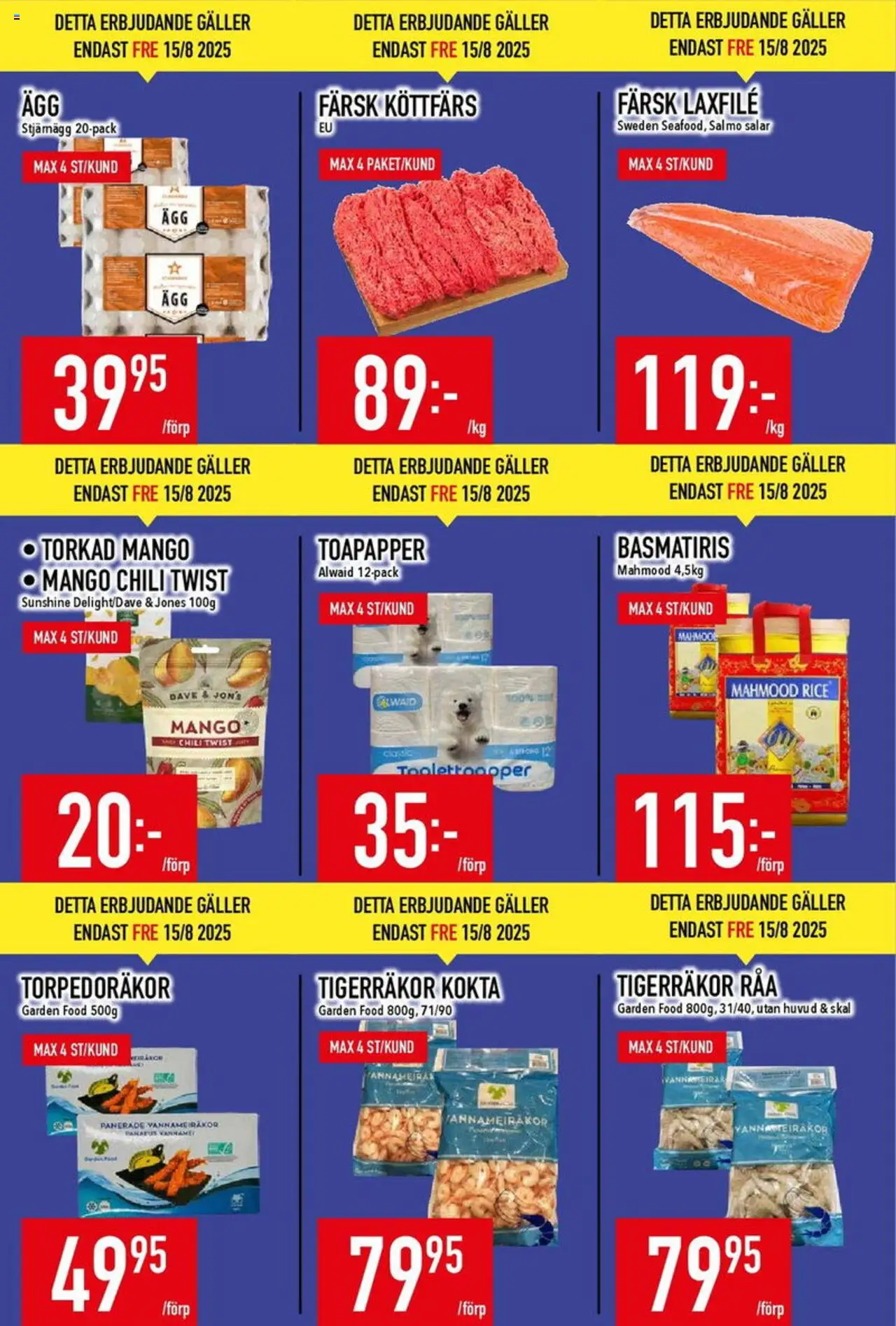 Matdax reklamblad aktuell från 11.08.2025 | Sida: 4 | Produkter: Galler, Räkor, Chili, Mango