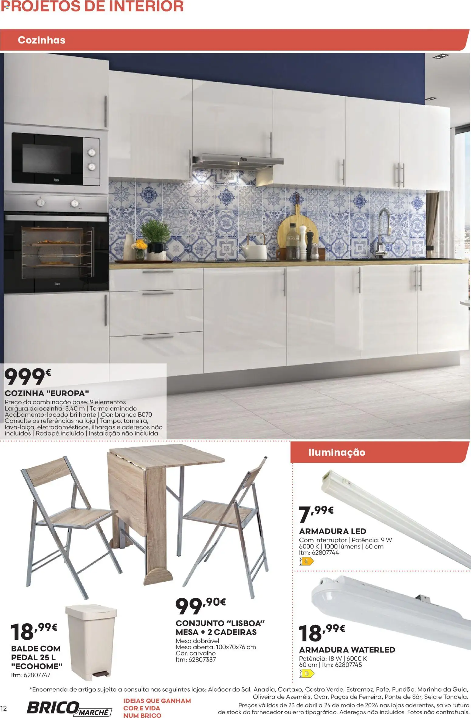 BricoMarché F06 - Folheto Catálogo Projetos de Interior │ válido de 23.04.2026 | Página: 12 | Produtos: Cadeiras, Rodapé, Base, Mesa