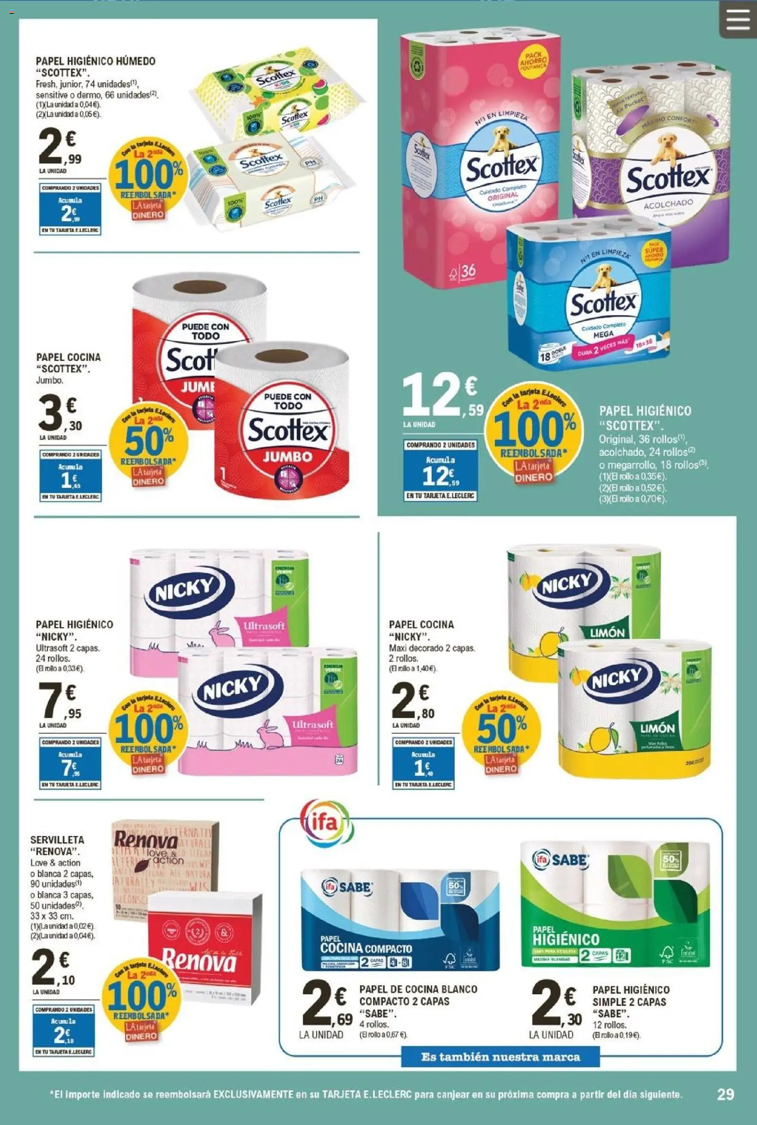 E.Leclerc folleto │ válido desde el 19.11.2025 | Página: 29 | Productos: Papel higienico, Cocina