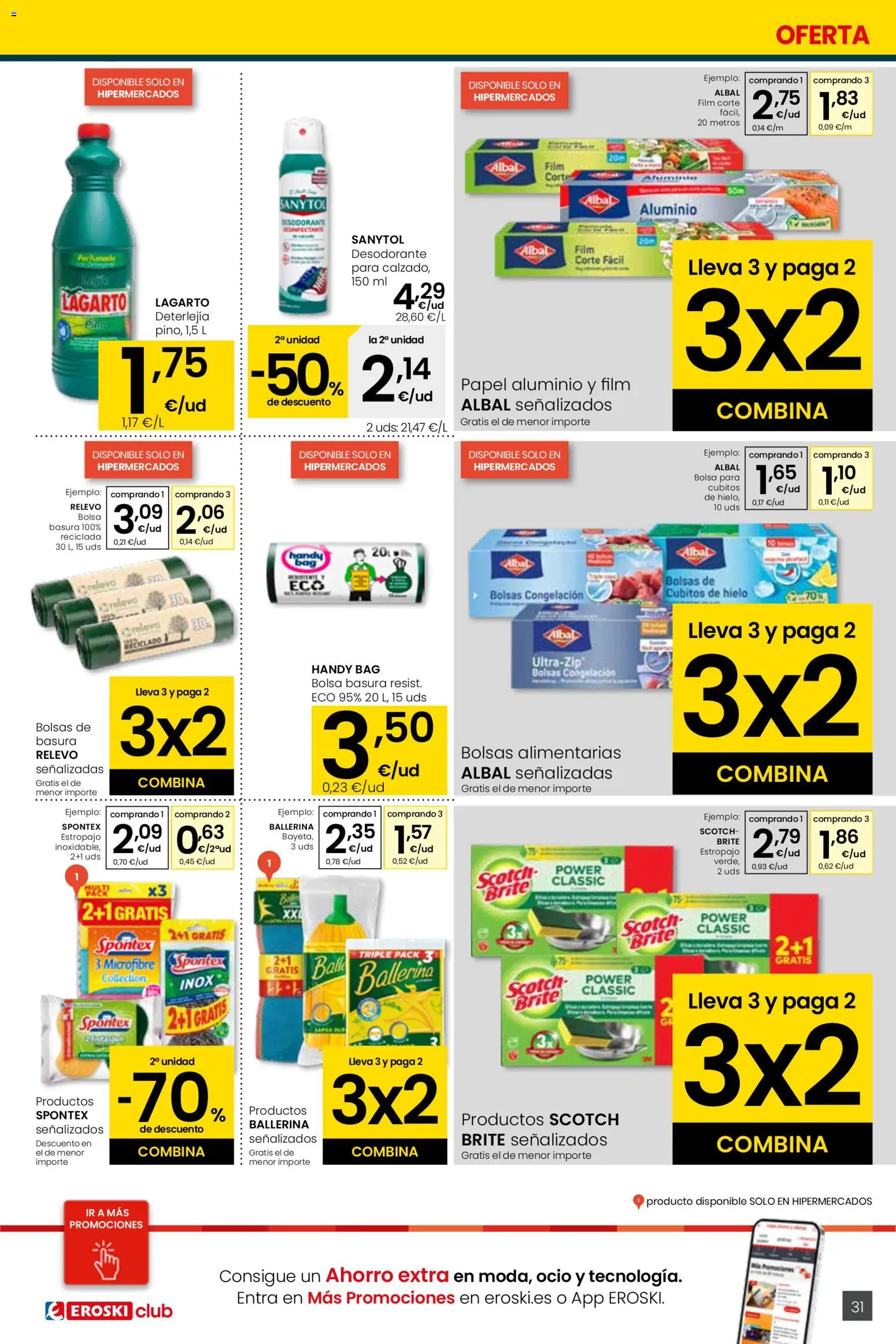 Eroski folleto │ válido desde el 05.01.2026 | Página: 31 | Productos: Desodorante, Ηλεκτρονικα ειδη, Bolsa