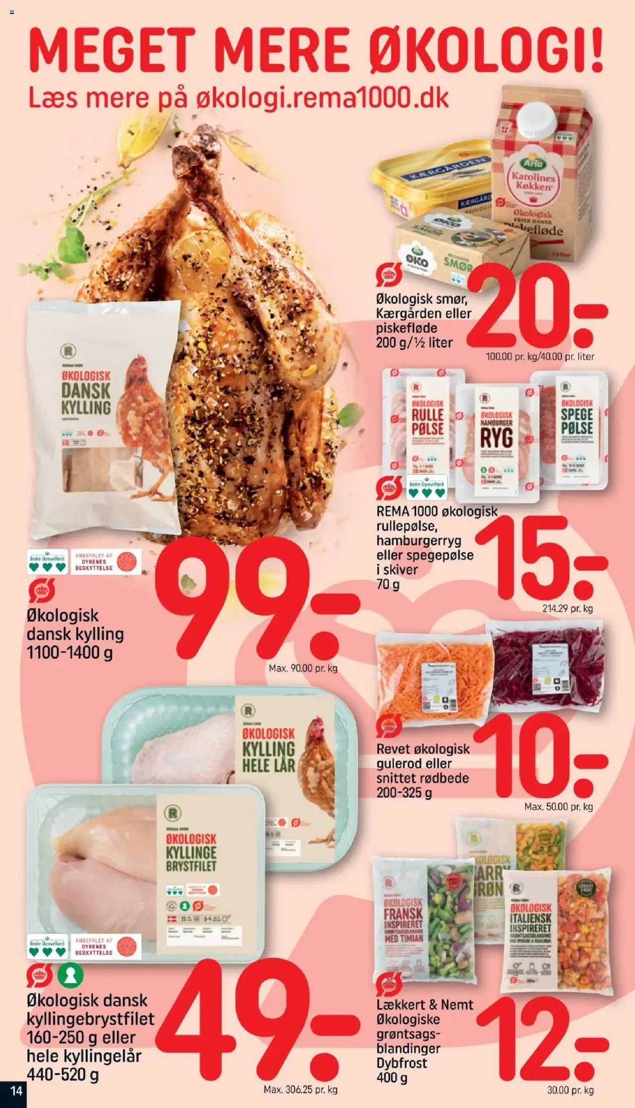 Rema 1000 Tilbudsavis gyldig fra 16.08.2025 | Side: 14 | Produkter: Spegepølse, Gulerod, Hamburgerryg, Timian