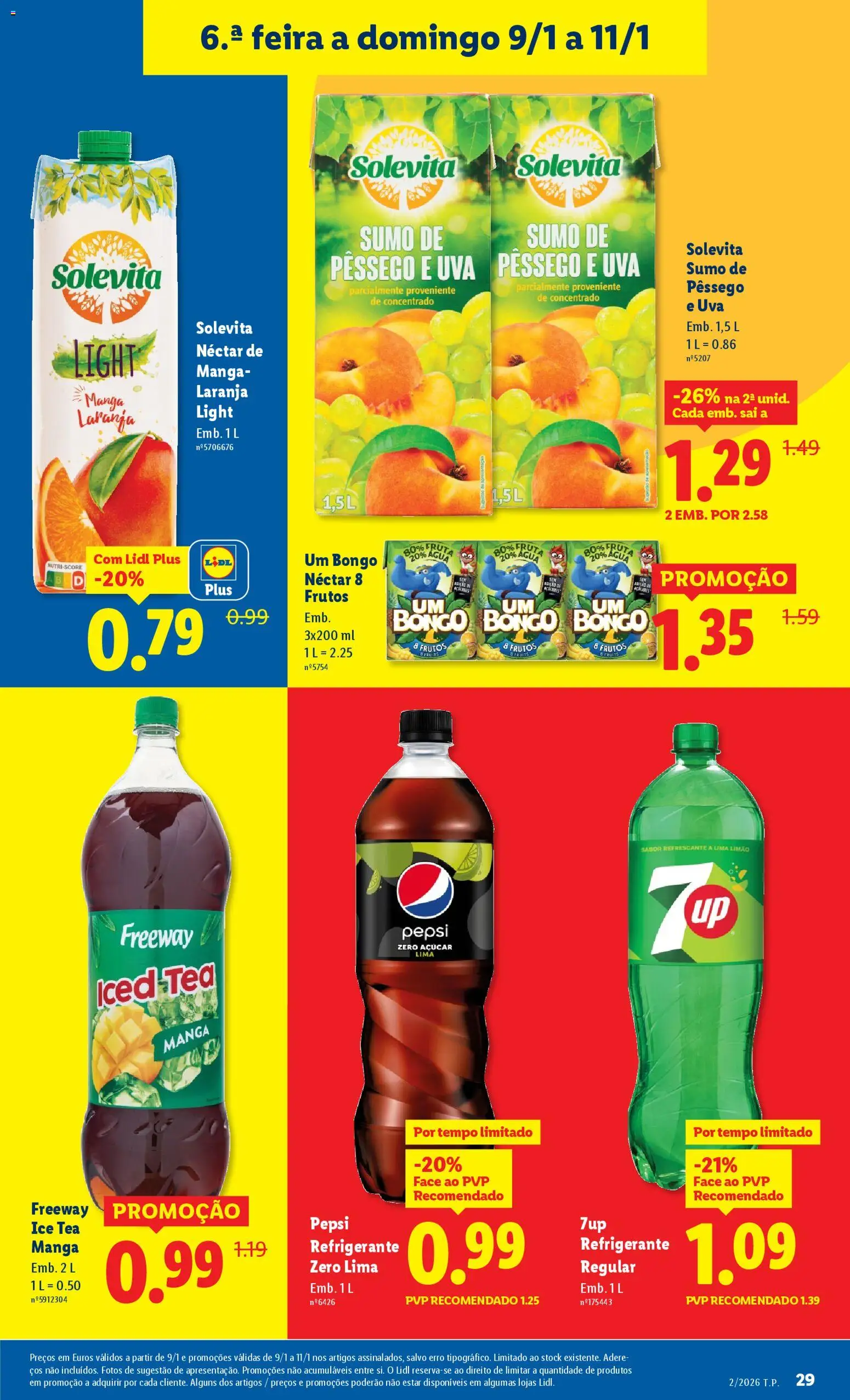 Lidl folheto │ válido de 05.01.2026 | Página: 29 | Produtos: Agua, Refrigerante, Banco, Sumo