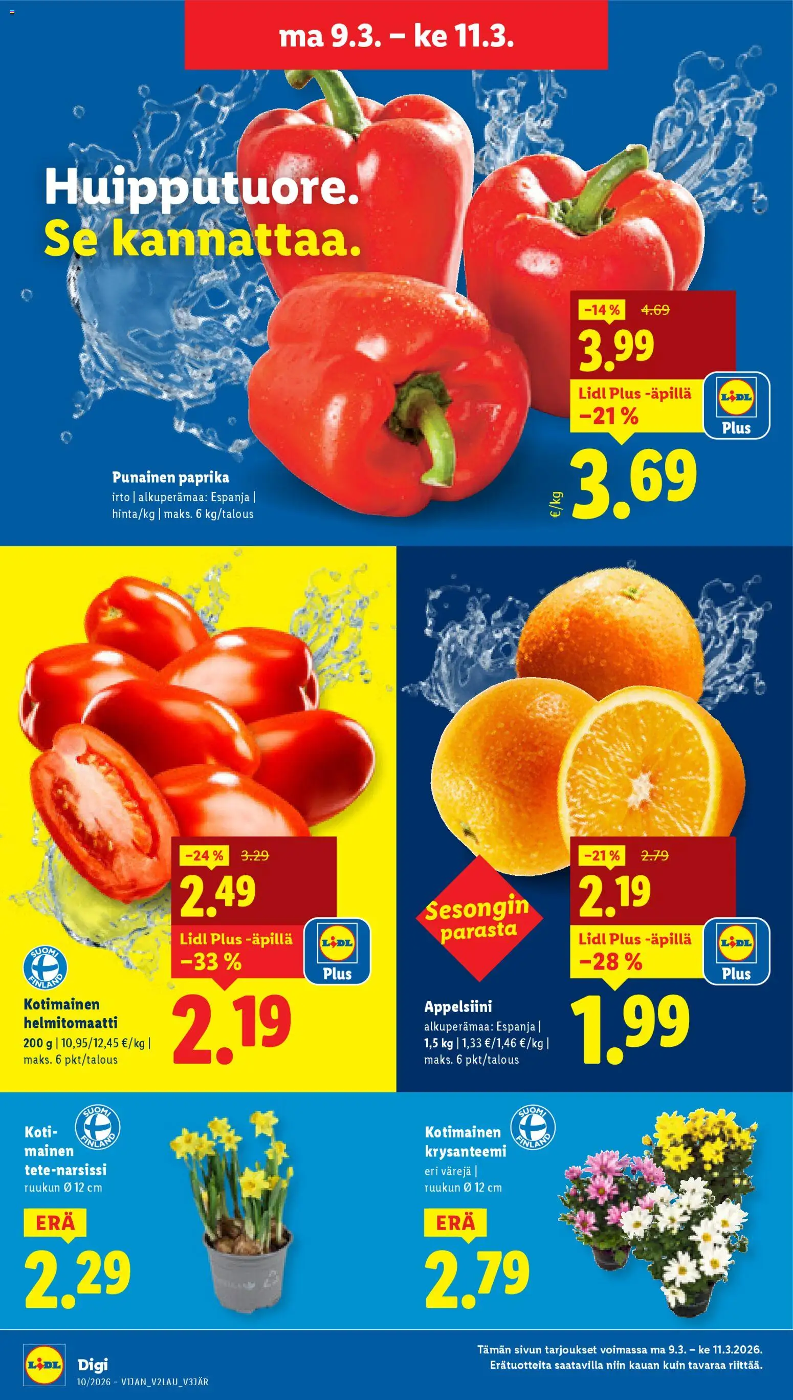 Lidl tarjoukset - Helsinki – voimassa 05.03.2026 alkaen | Sivu: 21 | Tuotteet: Paprika, Helmitomaatti, Punainen paprika
