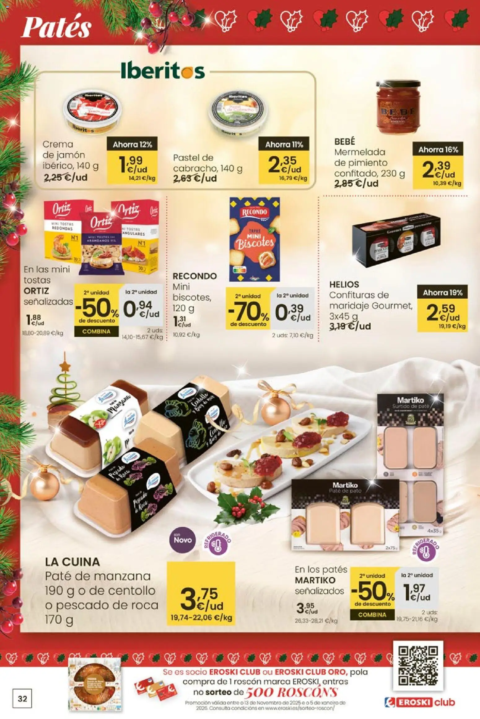 Eroski - Nadal  │ válido desde el 18.12.2025 | Página: 32 | Productos: Paté, Pescado, Κάδος απορρυμάτων, Crema
