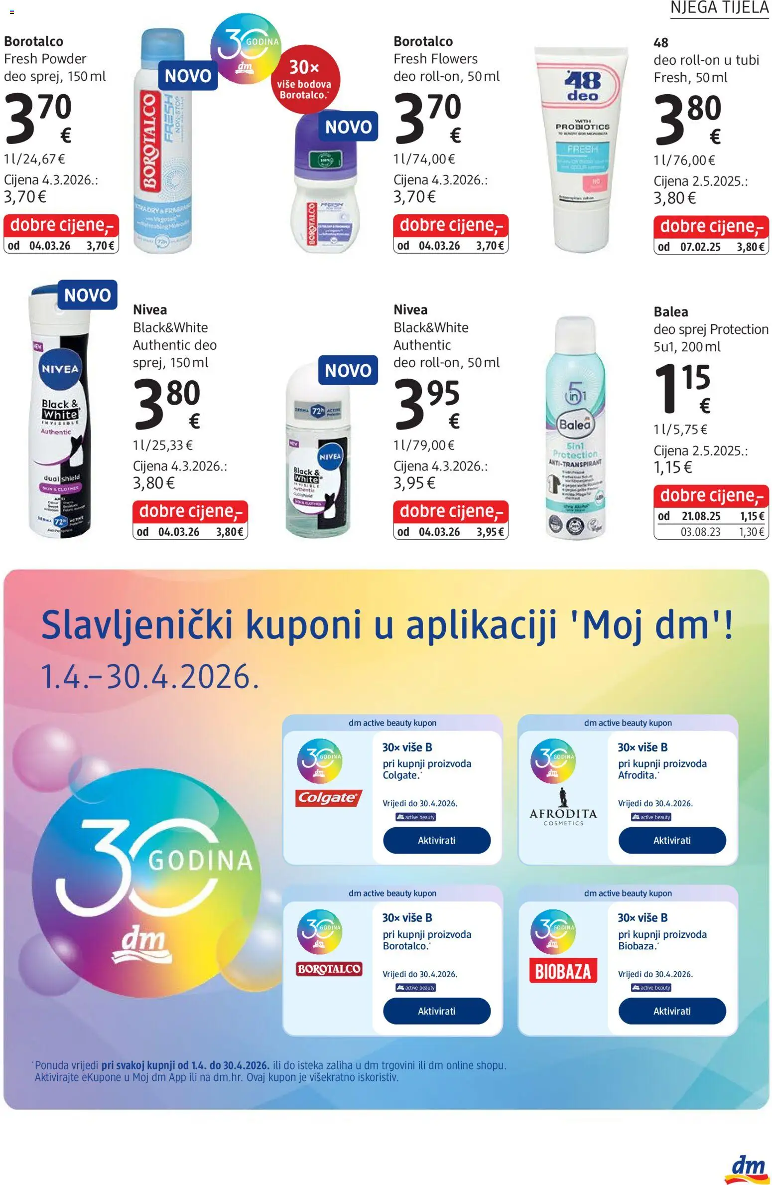 DM katalog | vrijedi od 01.04.2026 | Stranica: 19 | Proizvodi: Nivea, Borotalco
