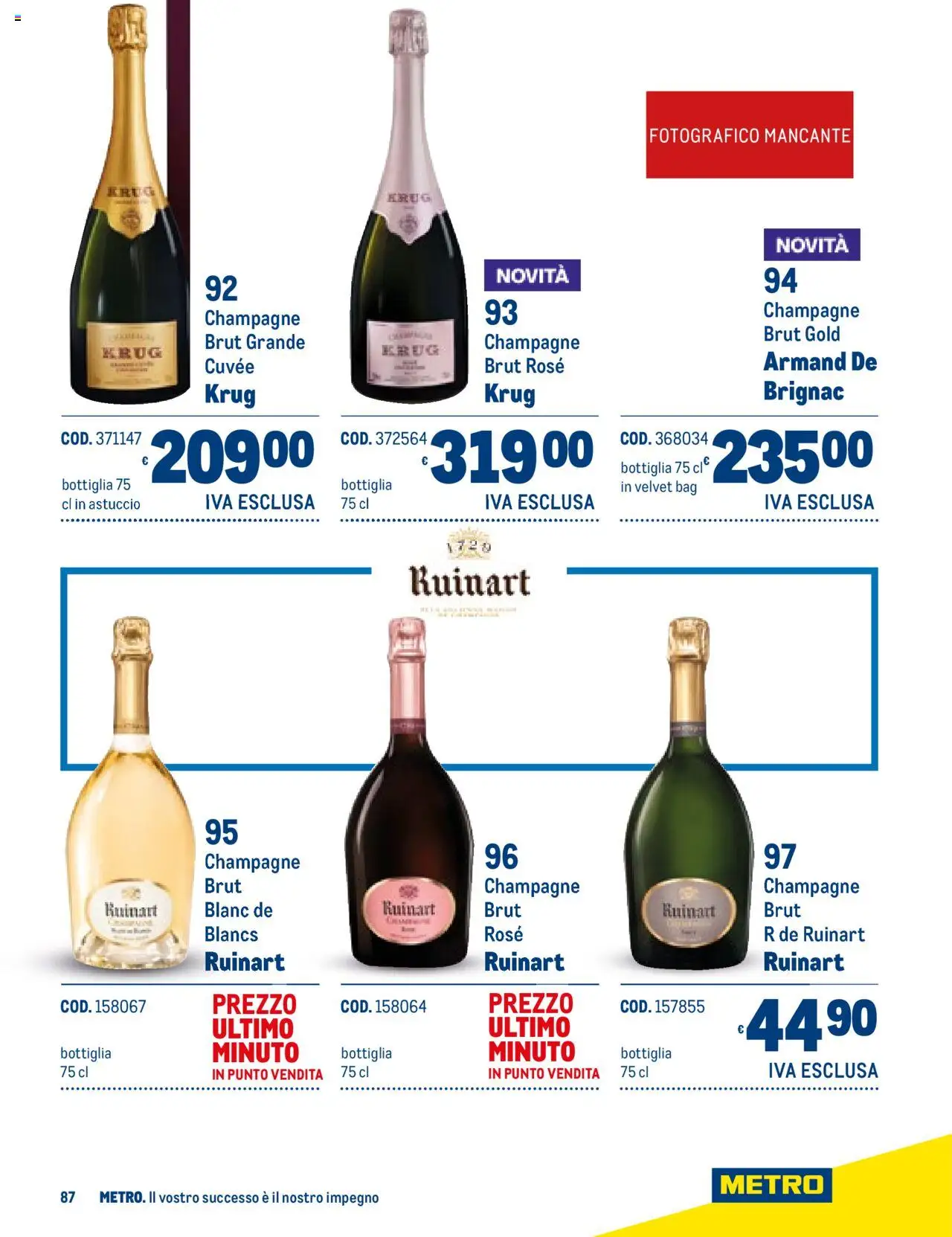 Volantino Metro del 06.11.2025 | Pagina: 87 | Prodotti: Champagne, Astuccio, Bottiglia