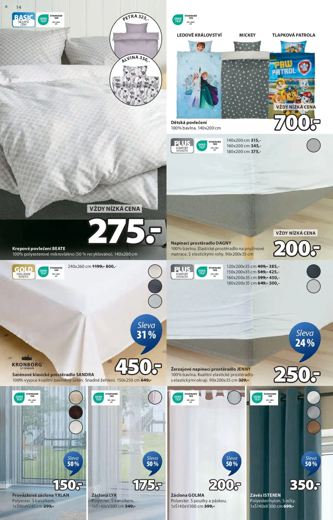 JYSK leták od 02.07.2025 | Strana: 14 | Produkty: Závěs, Povlečení, Krepové povlečení, Prostěradlo