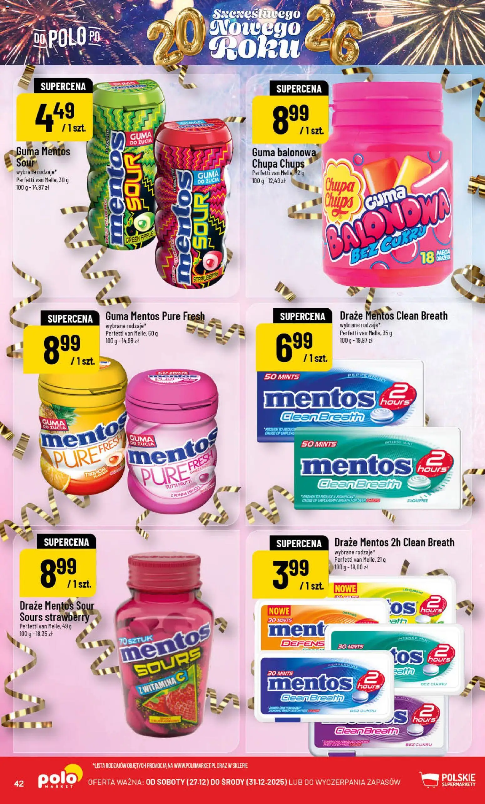 POLOmarket Gazetka od 27.12.2025 | Strona: 42 | Produkty: Guma do żucia