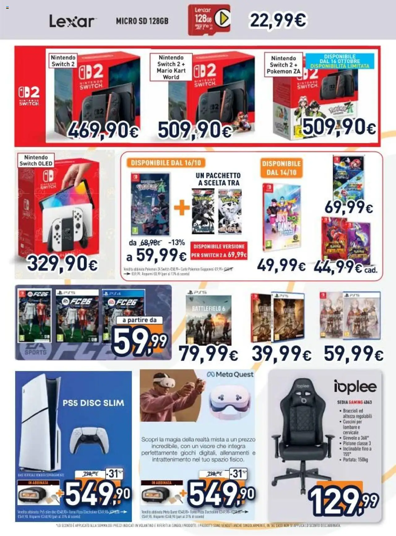 Volantino Unieuro del 13.10.2025 | Pagina: 17 | Prodotti: Braccioli, Sedia