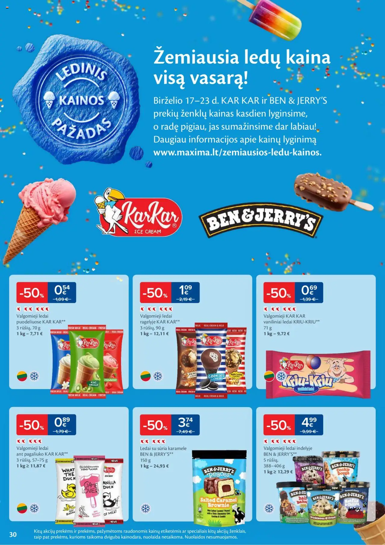 MAXIMA leidinys│galioja nuo 17.06.2025 | Puslapis: 30 | Prekių: Ledai, Valgomieji ledai