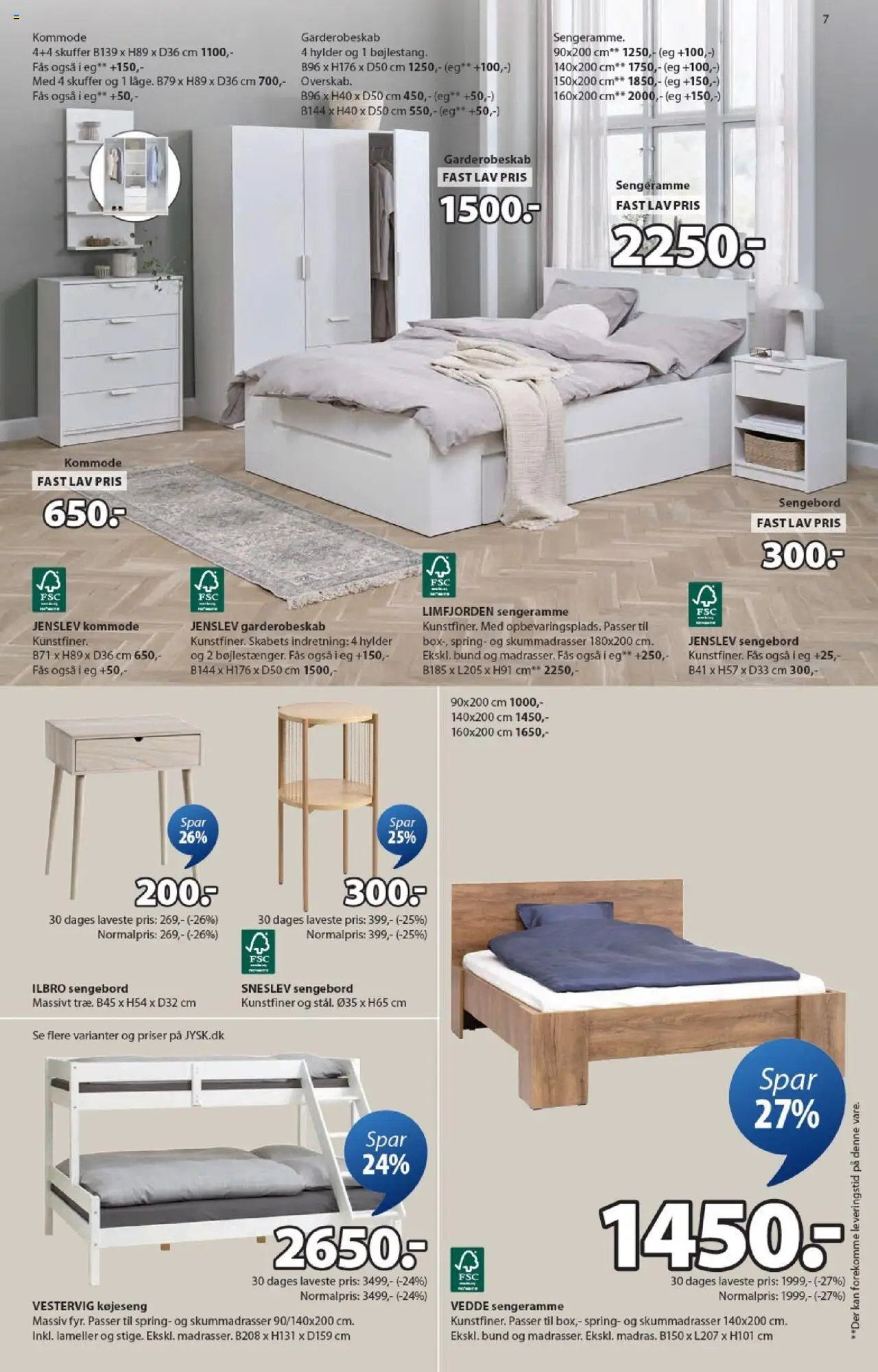 JYSK tilbudsavis – gyldig fra 10.10.2025 | Side: 7 | Produkter: Kommode, Sengebord