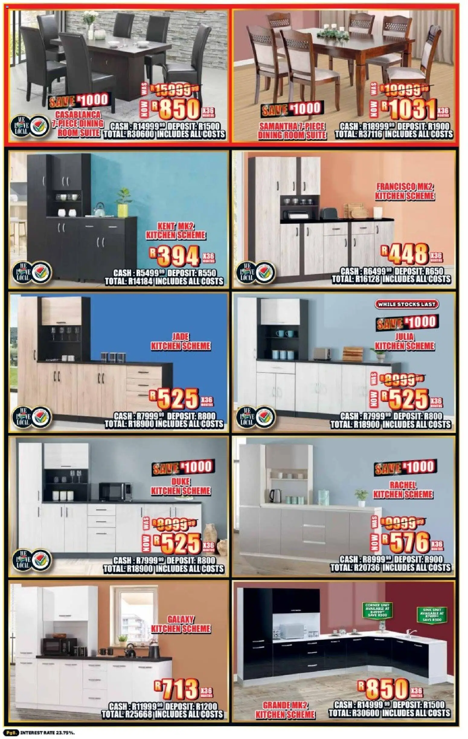 New Lewis Stores catalogue – valid from 23.02.2026 | Page: 8 | Products: Dining room suite, Sink