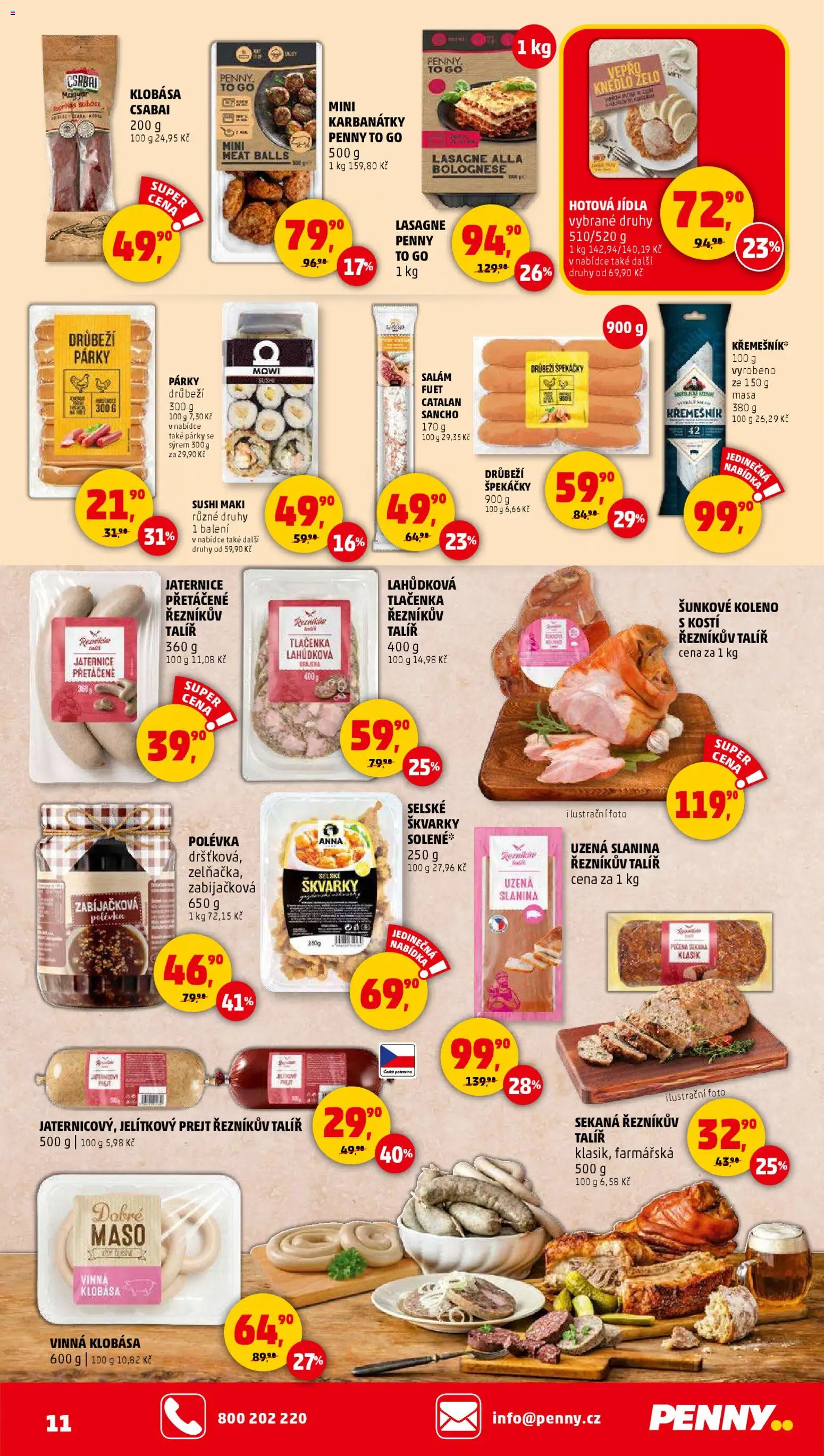 Penny Market leták - Čtvrtečník od 13.11.2025 | Strana: 11 | Produkty: Salám, Klobása, Škvarky, Slanina