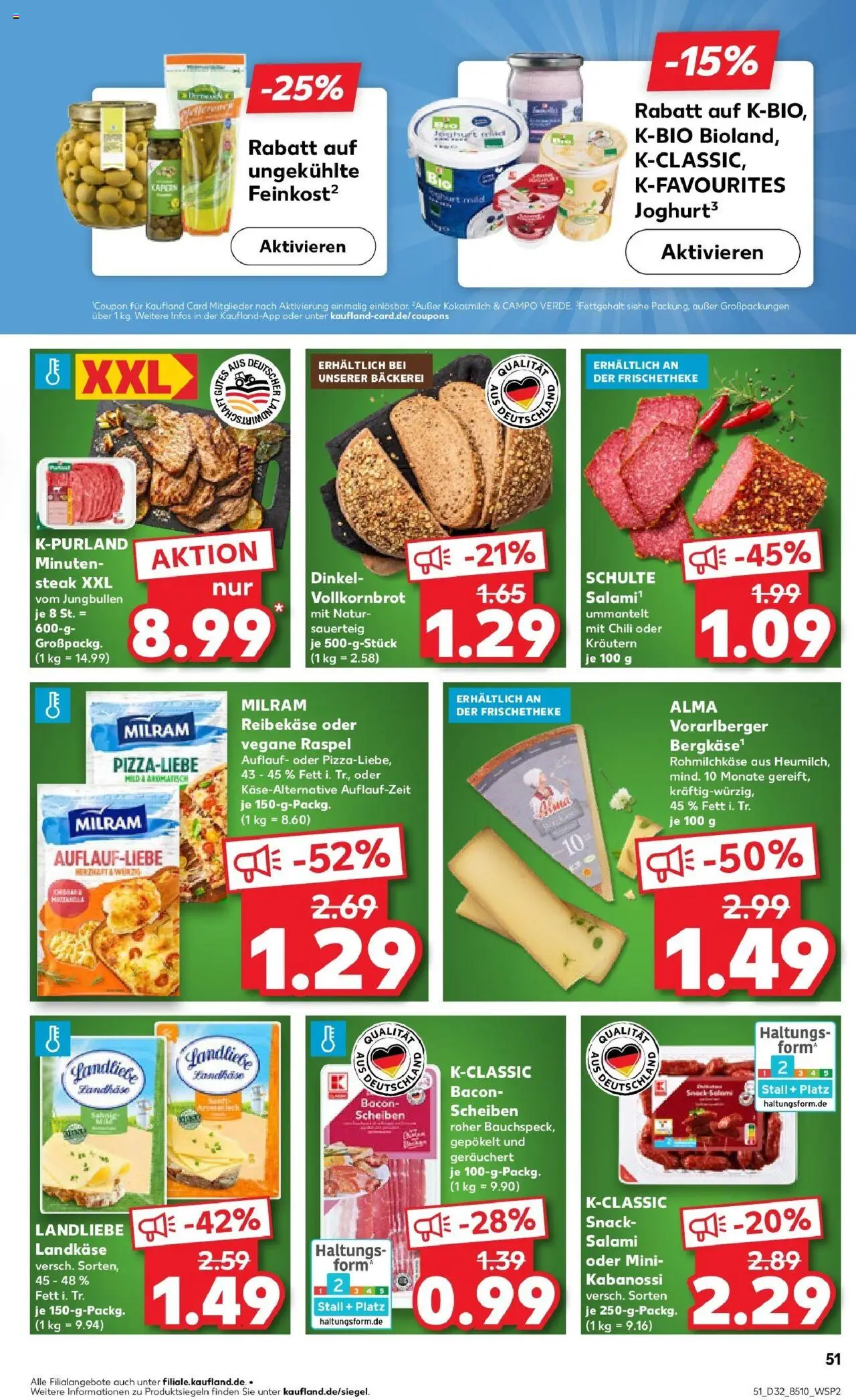 Kaufland prospekt Frankenthal	 - gültig ab dem 10.08.2025 | Seite: 4 | Produkte: Bäckerei, Vollkornbrot, Salami, Reibekase