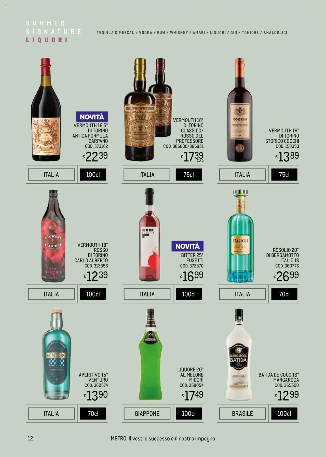 Volantino Metro del 09.05.2025 | Pagina: 12 | Prodotti: Gin, Rum, Tequila, Melone