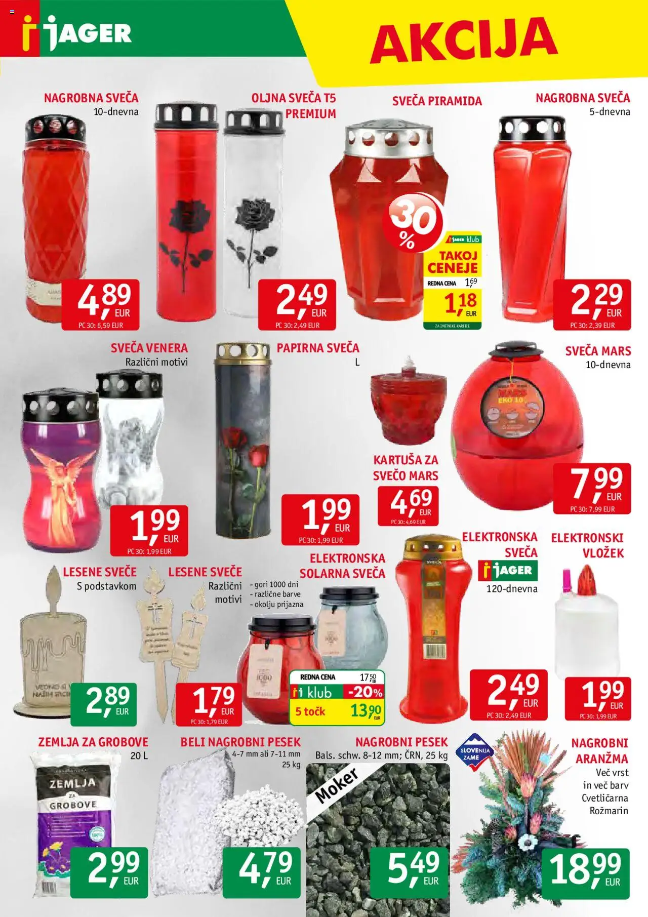 Novi Jager katalog ponudbe – veljaven od 22.10.2025 | Stran: 13 | Izdelki: Žemlja, Sveča, Svece