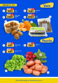 Aman katalog - pregled Aman kataloga - važi od 02.03.2026 | Strana: 2 | Proizvode: Mandarina, Kivi, Salata, Orah