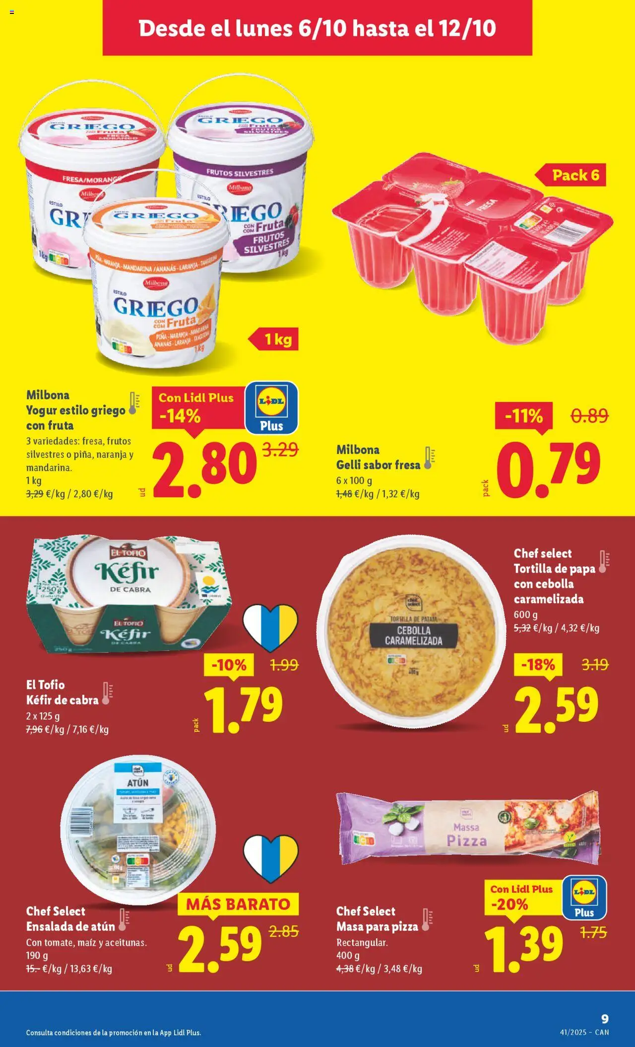 Lidl - Canarias │ válido desde el 06.10.2025 | Página: 11 | Productos: Pizza, Piña, Ensalada, Παγωμένο τσάι