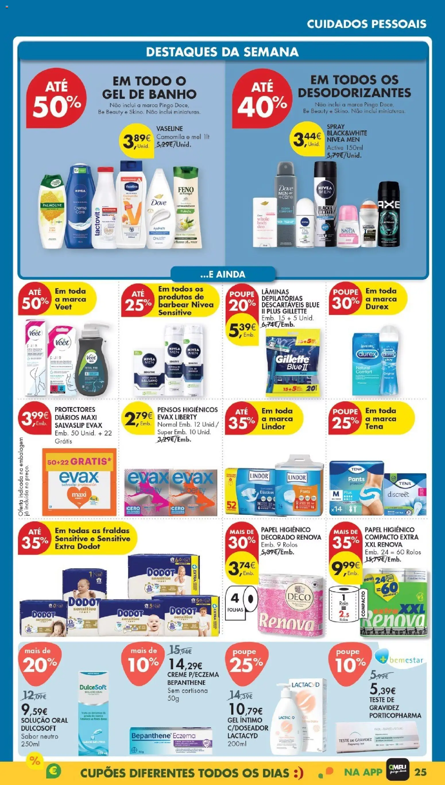 Pingo Doce Poupe Esta Semana Madeira │ válido de 03.03.2026 | Página: 25 | Produtos: Pensos higiénicos, Fraldas, Gel de banho, Mel