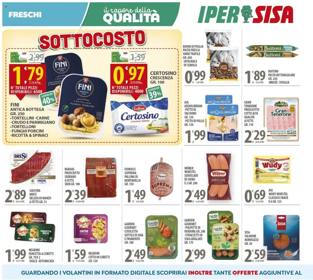 Volantino SISA del 14.10.2025 | Pagina: 6 | Prodotti: Petto di Pollo, Wurstel, Funghi, Crescenza