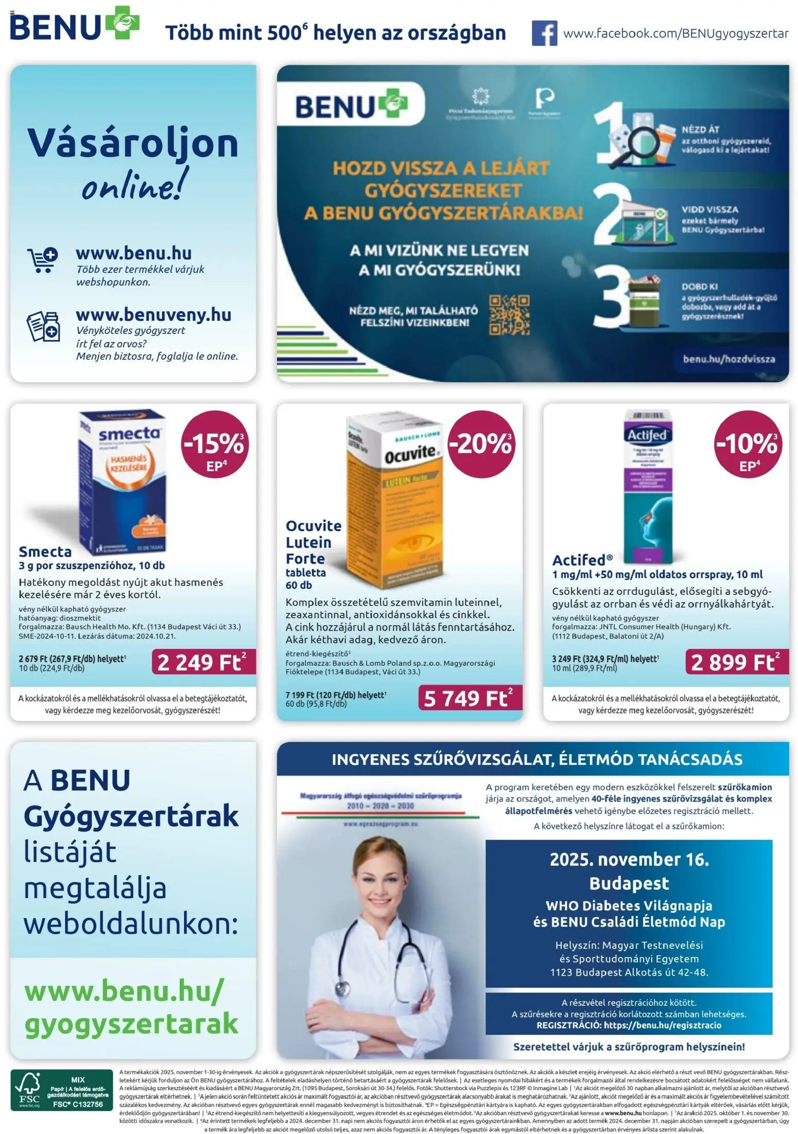 BENU Gyógyszertárak akciós ujság - amely érvényes a következő dátumtól: 01.11.2025 | Oldal: 32