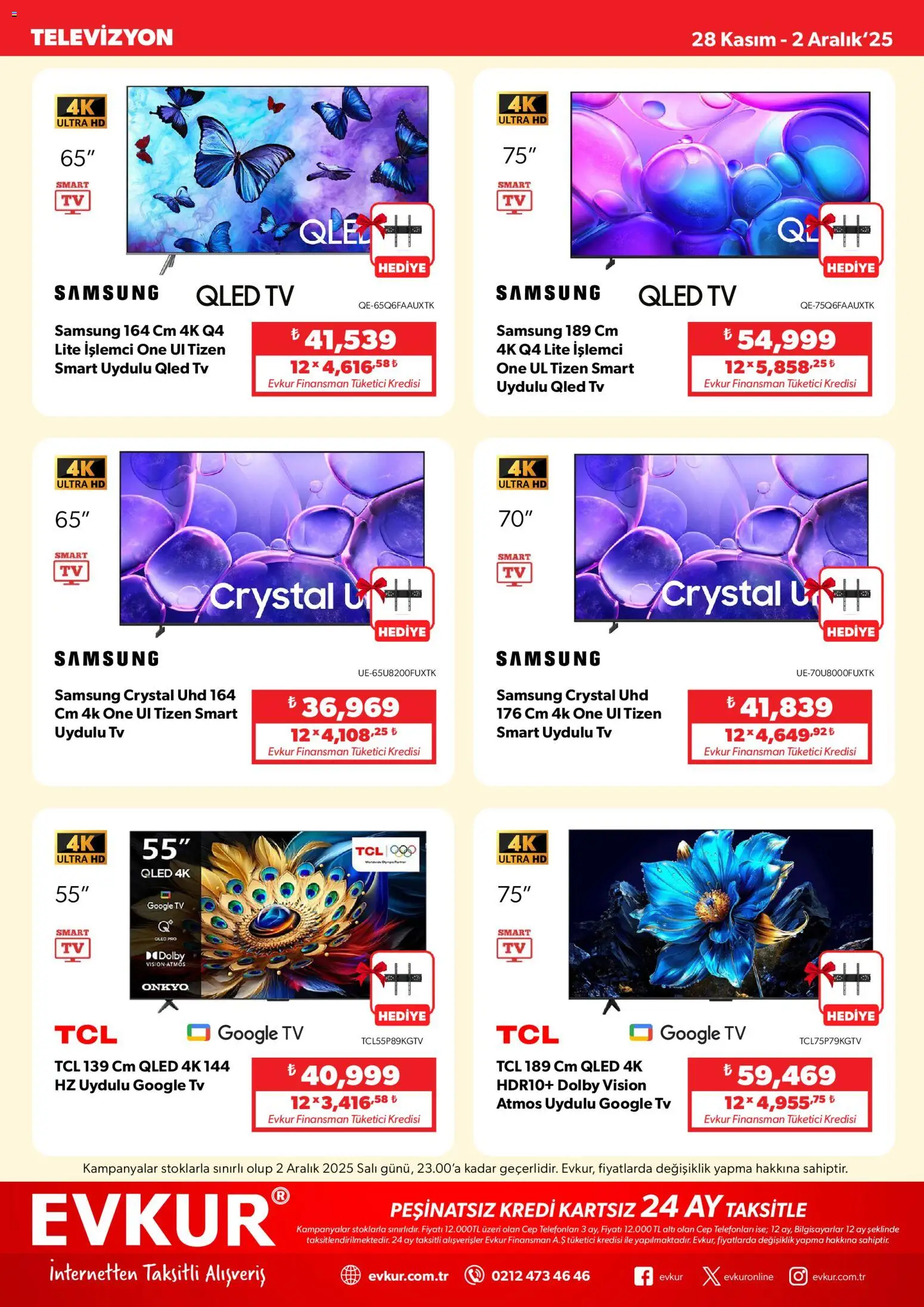 Evkur Black Friday - 28.11.2025 tarihinden itibaren geçerlidir | Sayfa: 3 | Ürünler: TV, Televizyon