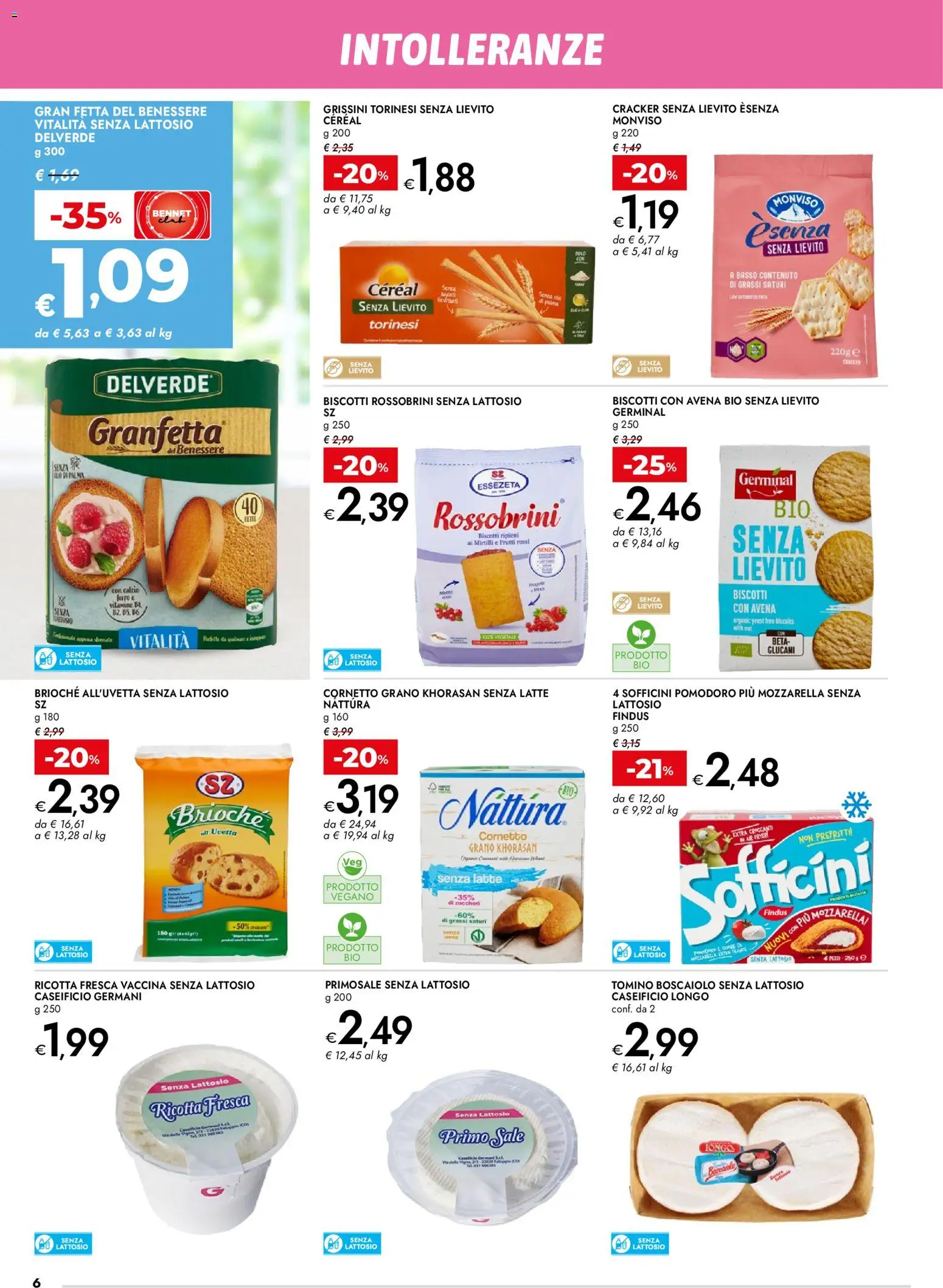 Volantino bennet del 02.04.2026 | Pagina: 6 | Prodotti: Mozzarella, Pomodoro, Latte, Ricotta