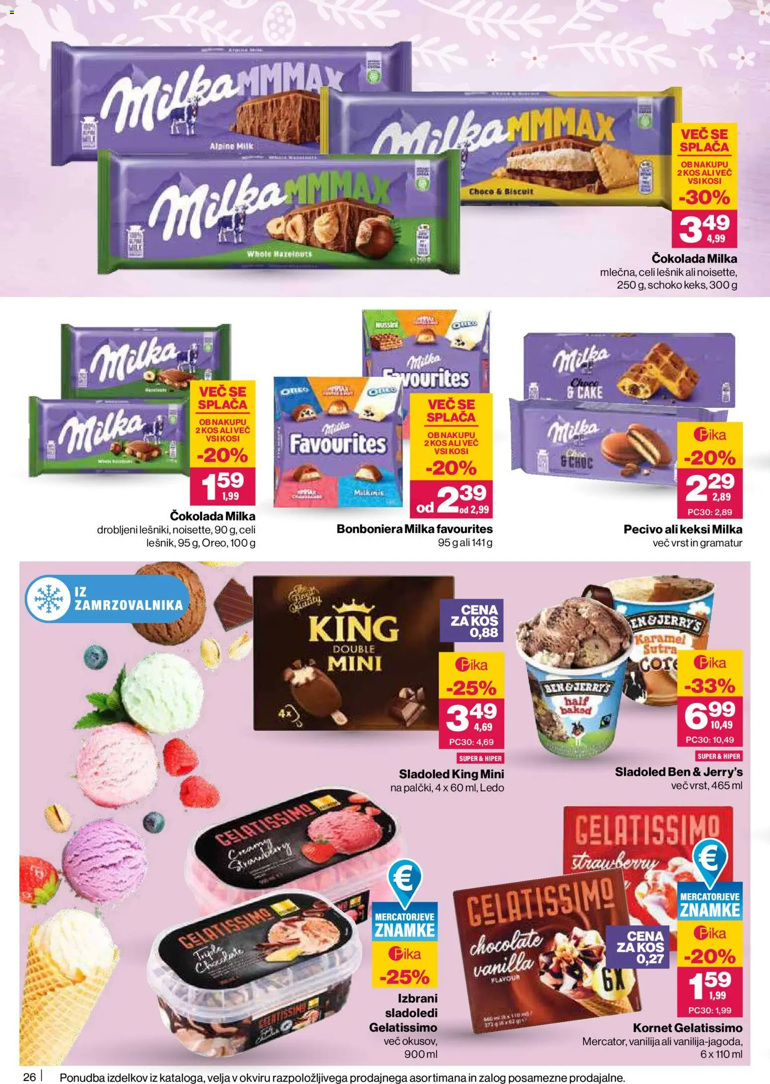 Novi Mercator katalog ponudbe – veljaven od 19.03.2026 | Stran: 26 | Izdelki: Keksi, Kos, Bonboniera, Cokolada