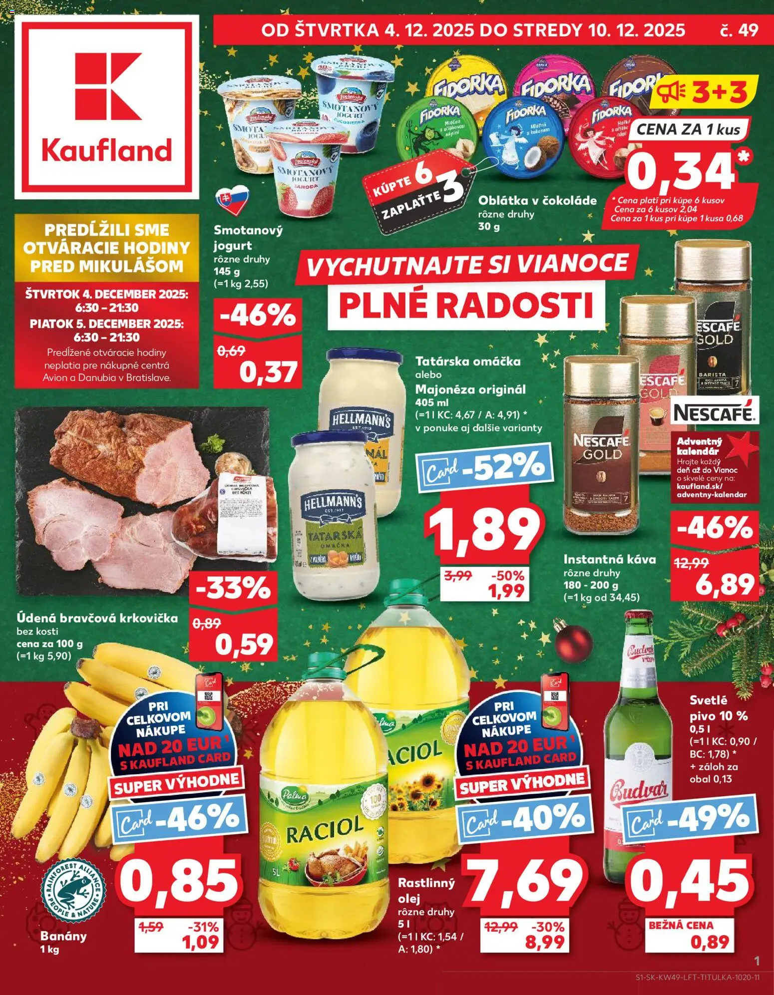 Nové Kaufland akcie – leták je platný od 04.12.2025 | Strana: 1 | Produkty: Hodiny, Pivo, Káva