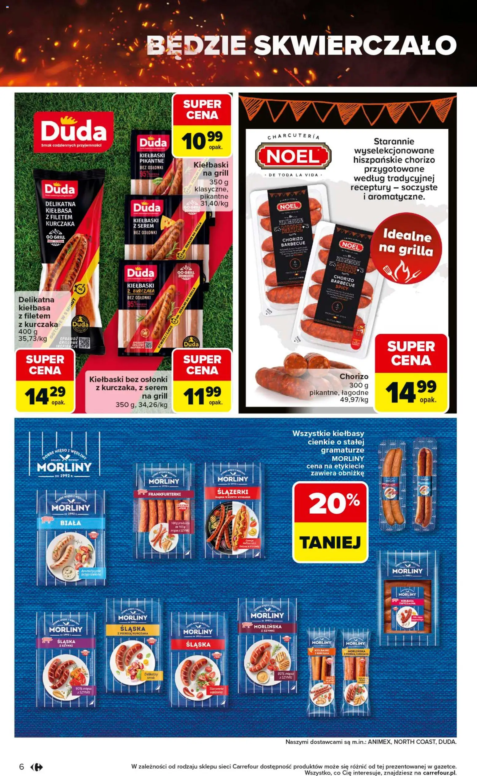Carrefour gazetka - Misja:Grill Cię wzywa od 23.04.2026 | Strona: 6 | Produkty: Kiełbasa, Mięso, Grill, Kiełbaski