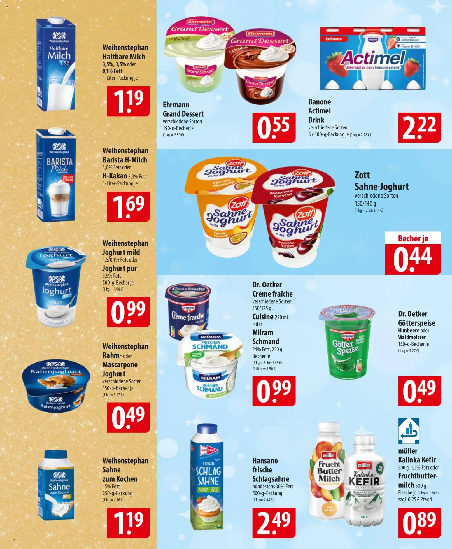 Famila Prospekt 	 – gültig ab 15.12.2025 | Seite: 6 | Produkte: Actimel, Joghurt, Milram, Sahne