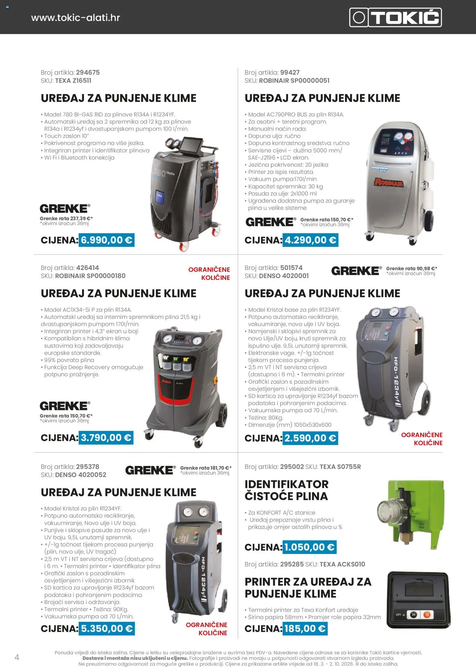 Tokić katalog | vrijedi od 18.03.2026 | Stranica: 4 | Proizvodi: Ulje, Klima, Cijevi, Printer