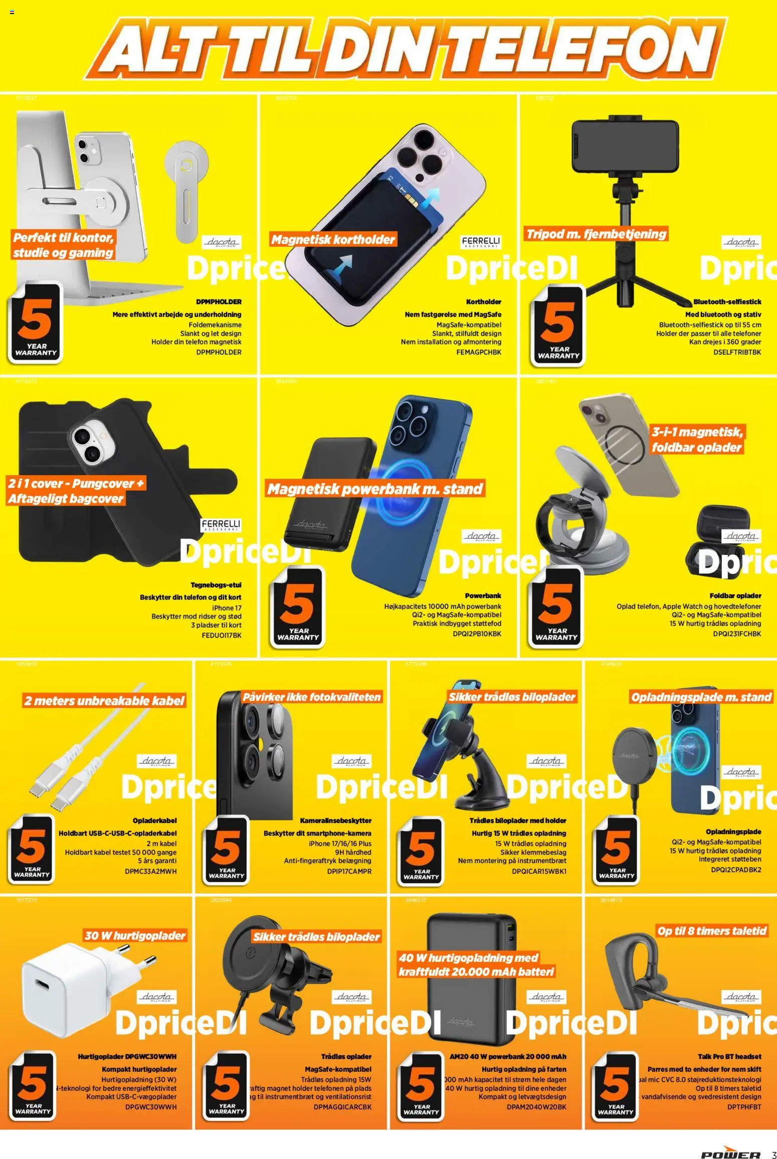Power tilbudsavis – gyldig fra 24.04.2026 | Side: 3 | Produkter: Powerbank, Telefon, Hovedtelefoner, Kabel