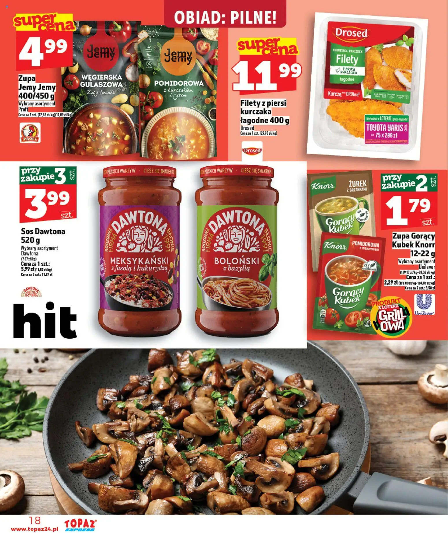 Topaz gazetka - Express od 23.04.2026 | Strona: 18 | Produkty: Grill, Bazylia, Zupa, Sos