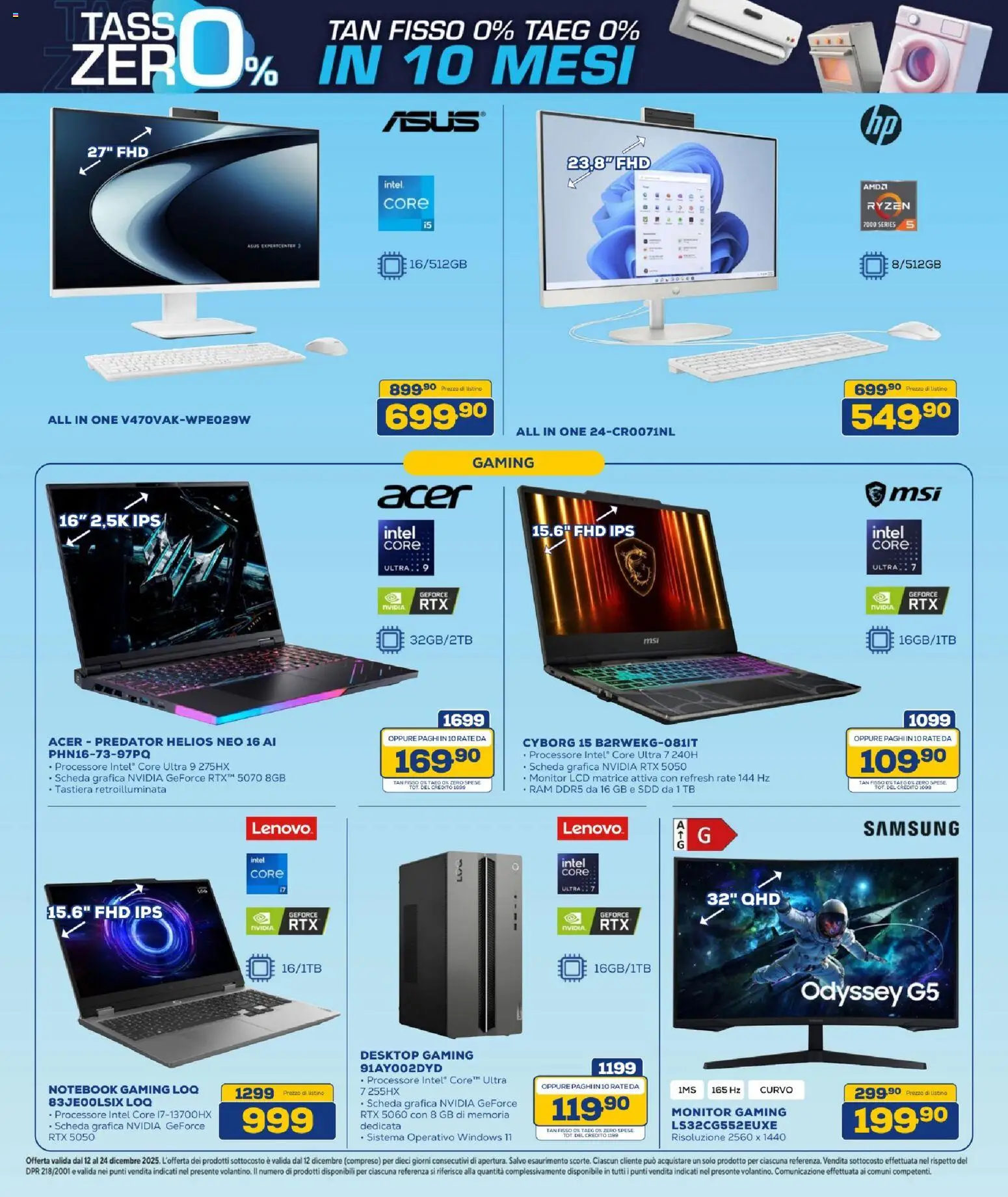 Volantino BRUNO del 12.12.2025 | Pagina: 9 | Prodotti: Monitor, Notebook, Tastiera, Samsung