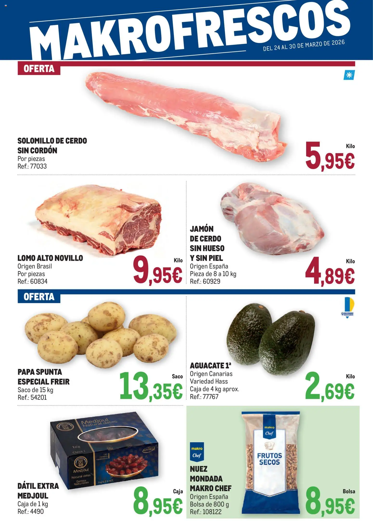 Makro Fresco │ válido desde el 24.03.2026 | Página: 1 | Productos: Solomillo de cerdo, Jamón, Cerdo, Bolsa
