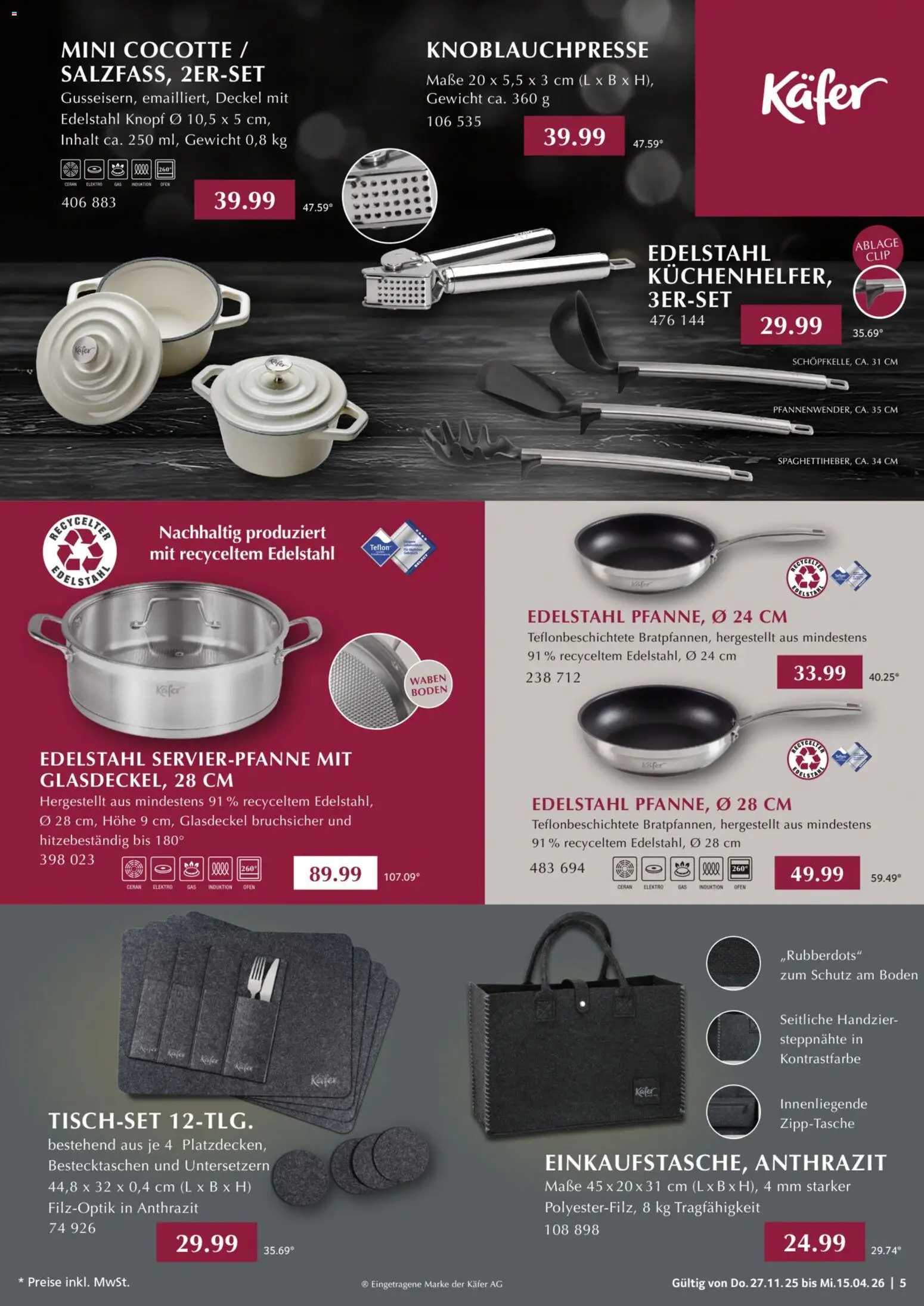 Selgros Kochen & Servieren – gültig ab 27.11.2025 | Seite: 5 | Produkte: Ofen, Gewicht