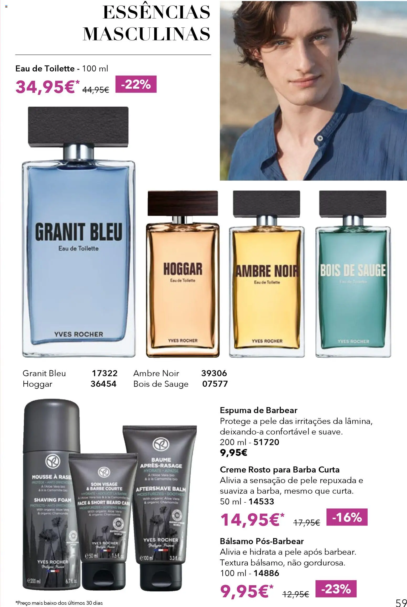 Yves Rocher catálogo 5 │ válido de 31.03.2026 | Página: 59 | Produtos: Aftershave, Eau de toilette, Espuma de barbear, Creme