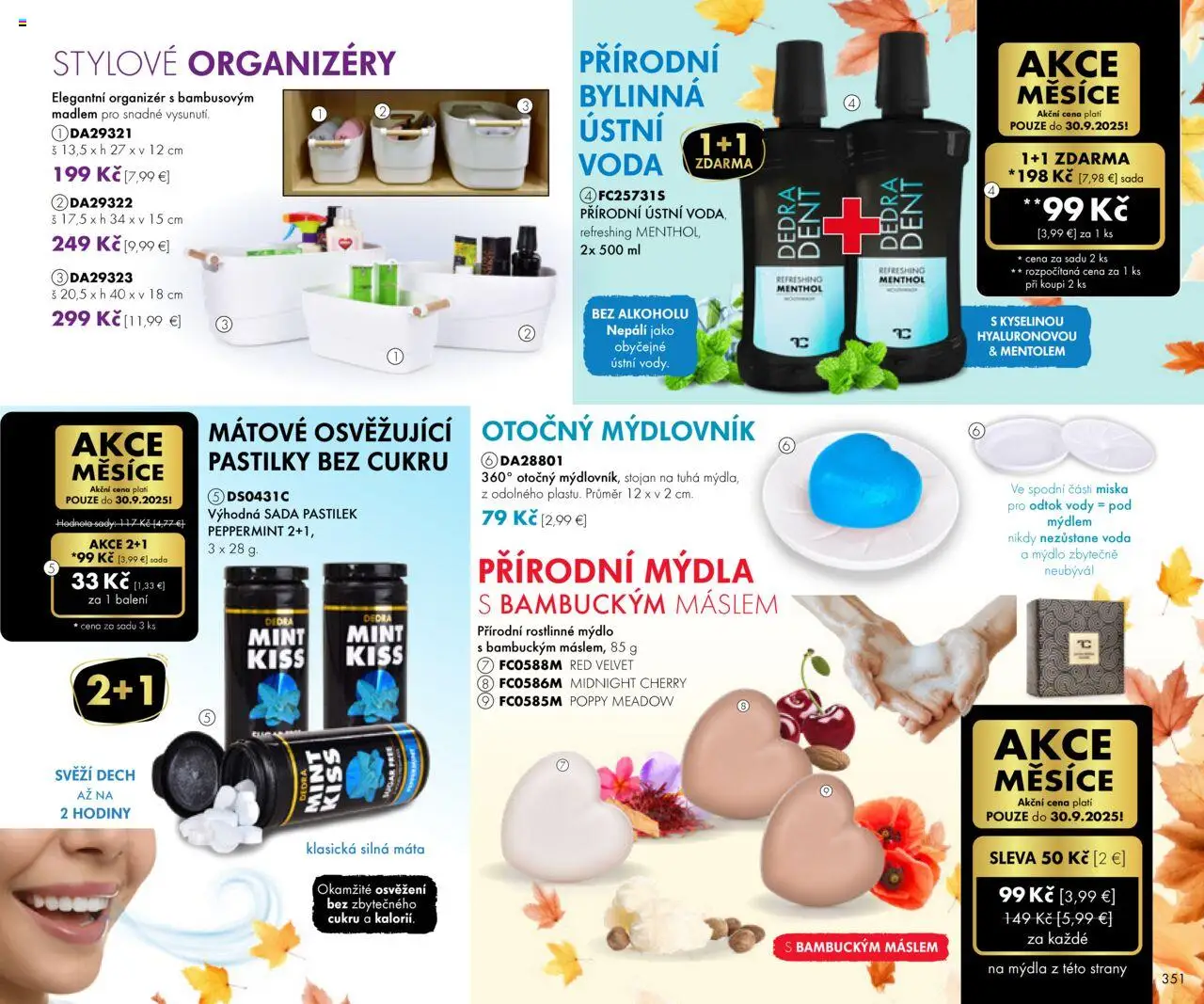 Nové Dedra akcie – leták je platný od 01.09.2025 | Strana: 51 | Produkty: Organizér, Hodiny, Voda