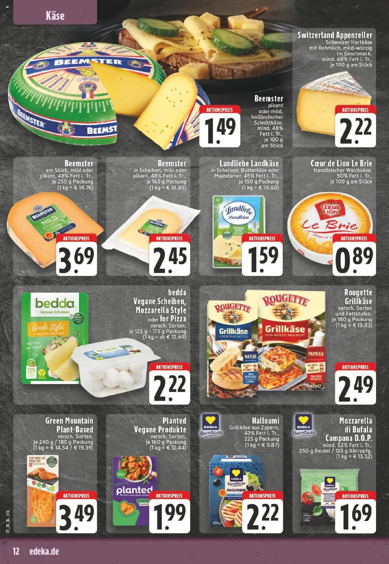 Edeka prospekt Mönchengladbach	 - gültig ab dem 29.06.2025 | Seite: 12 | Produkte: Mozzarella, Gouda, Backofen, Pizza